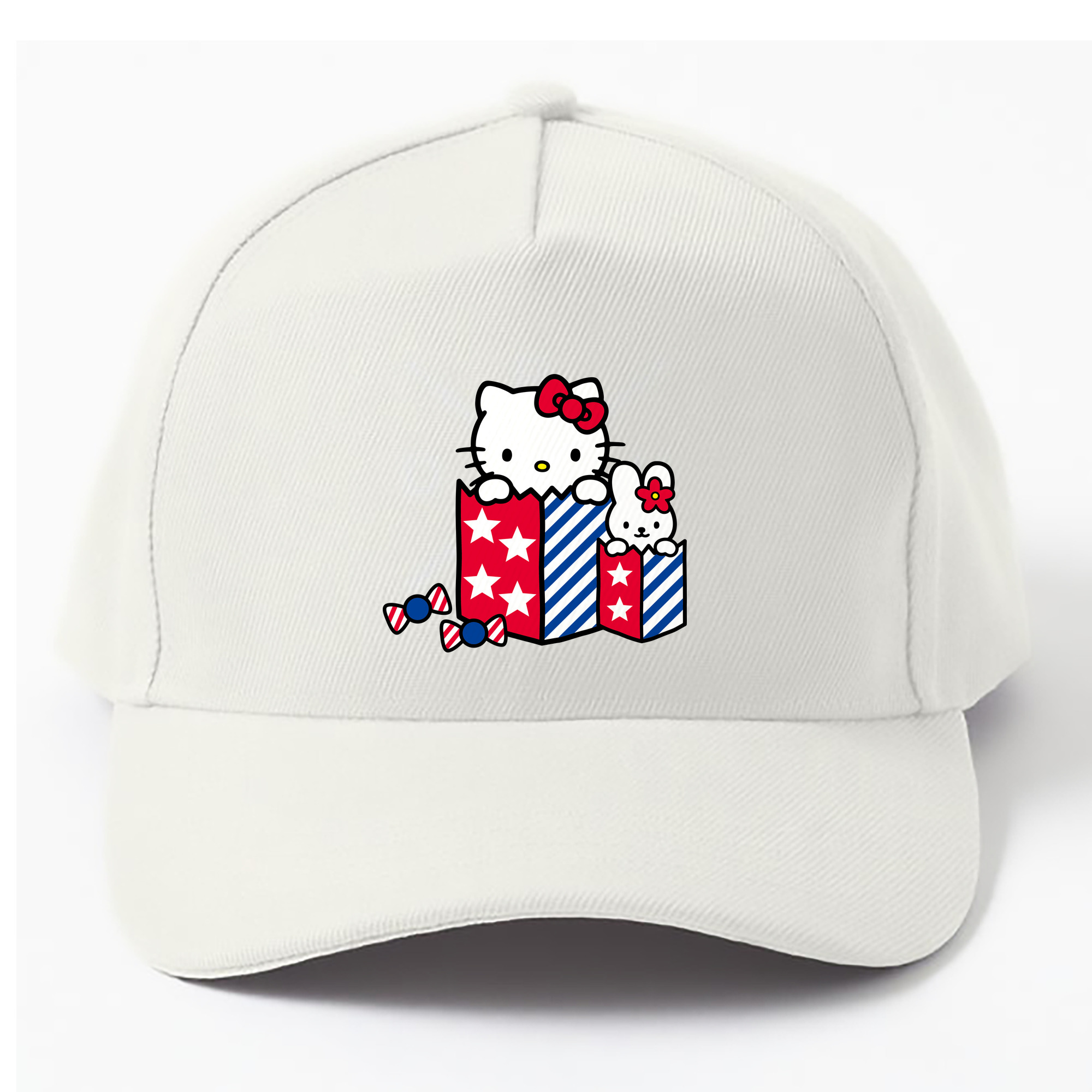 （画像用） Hello Kitty ハローキティ ベースボールキャップ 綿100％ 男女兼用 帽子 スポーツ