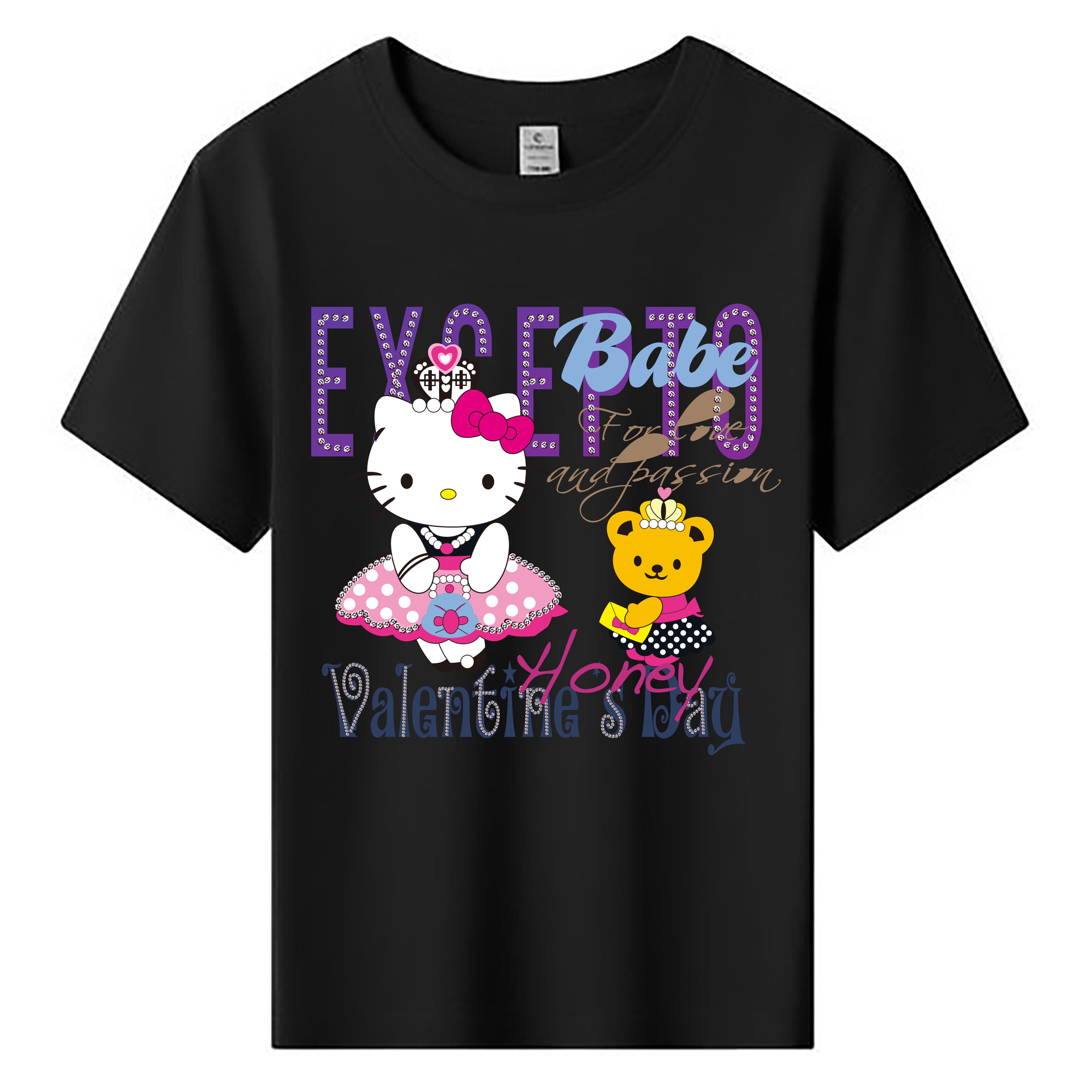 （画像用） Hello Kitty ハローキティ 綿100％キッズTシャツ（フロントプリント）