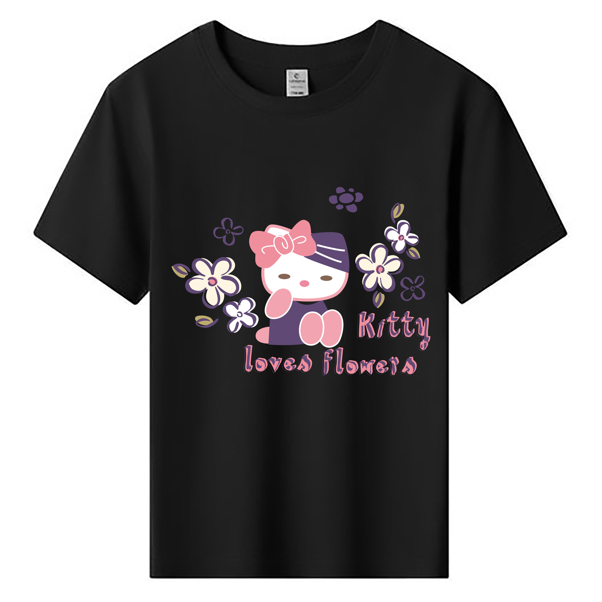 （画像用） Hello Kitty ハローキティ 綿100％キッズTシャツ（フロントプリント）