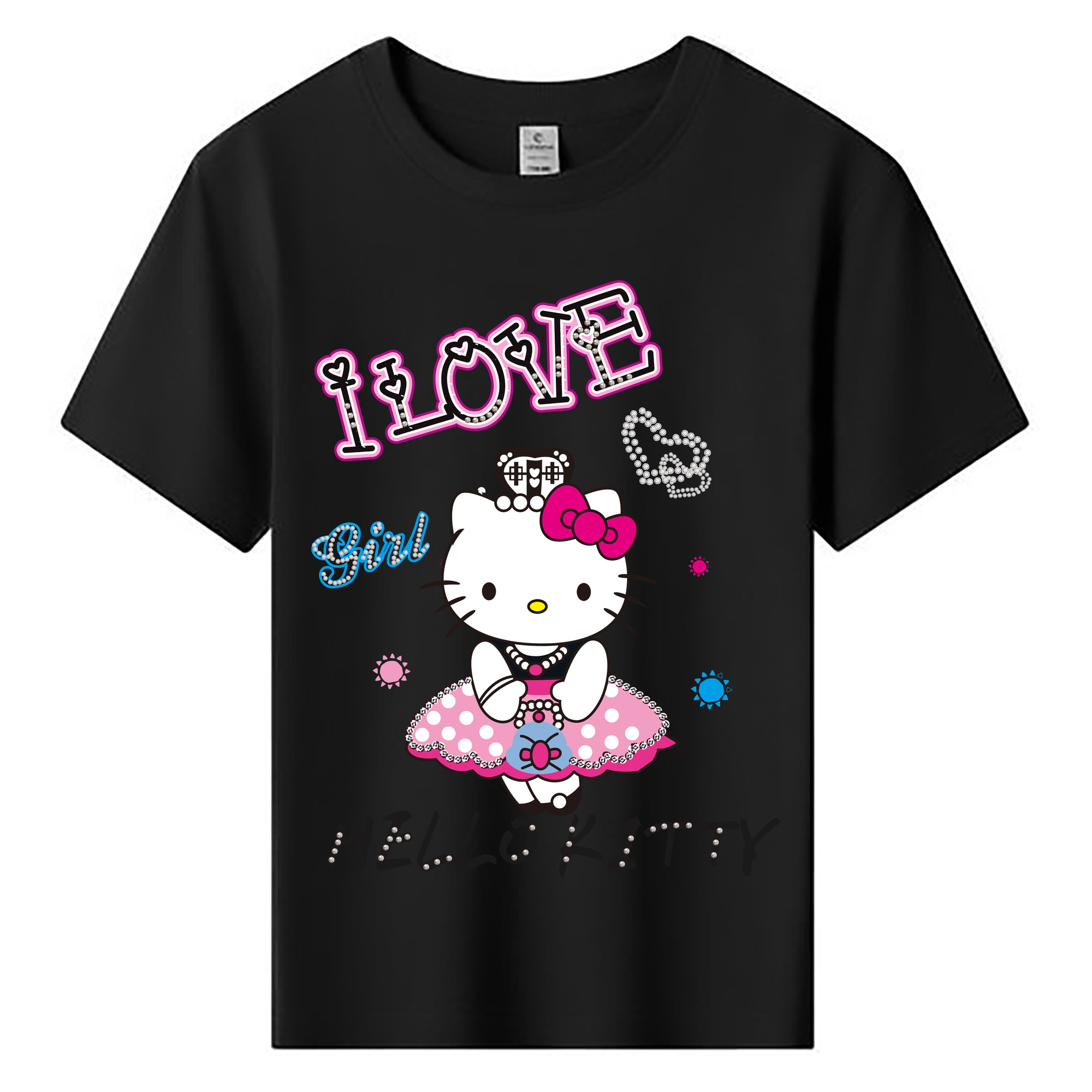 （画像用） Hello Kitty ハローキティ 綿100％キッズTシャツ（フロントプリント）