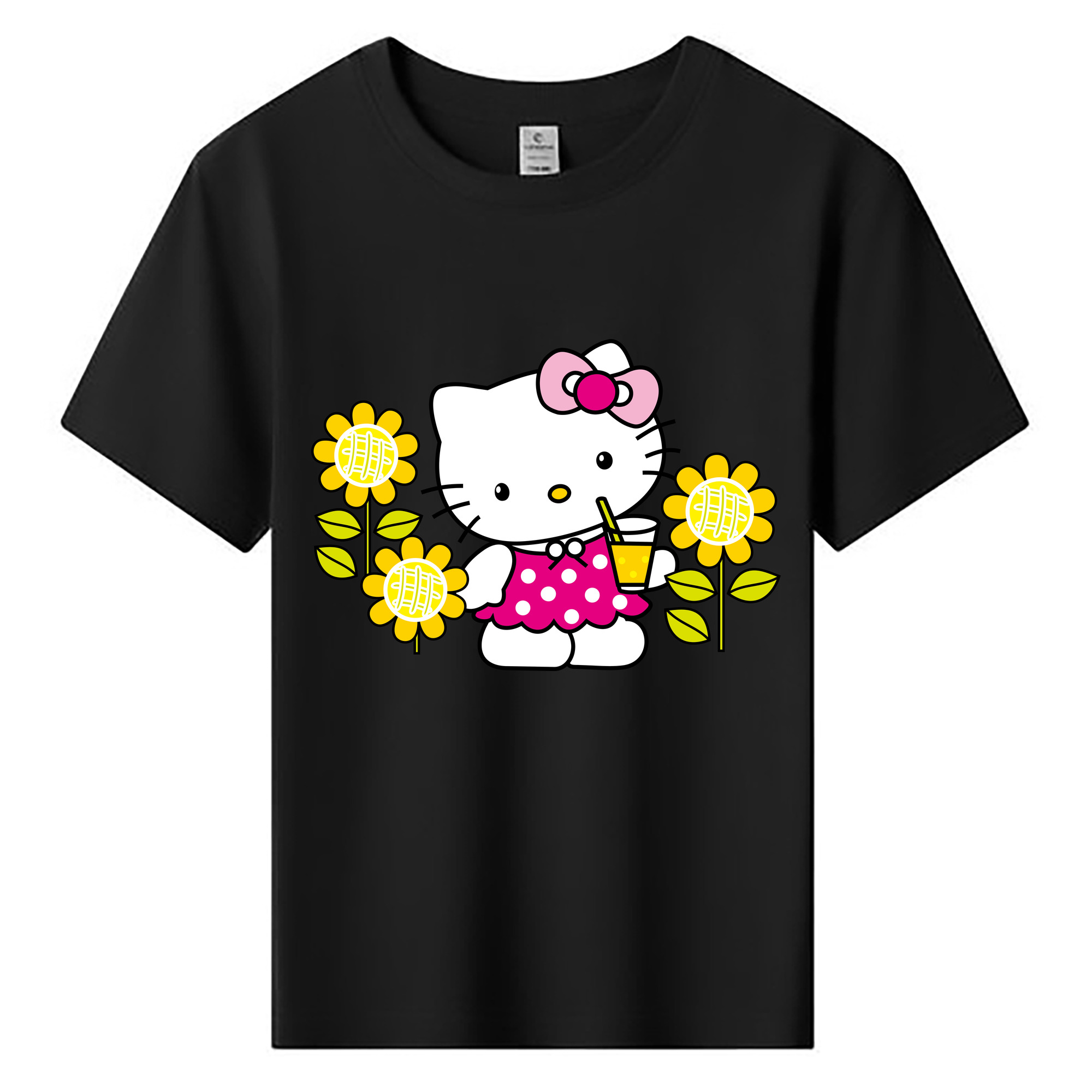 （画像用） Hello Kitty ハローキティ 綿100％キッズTシャツ（フロントプリント）