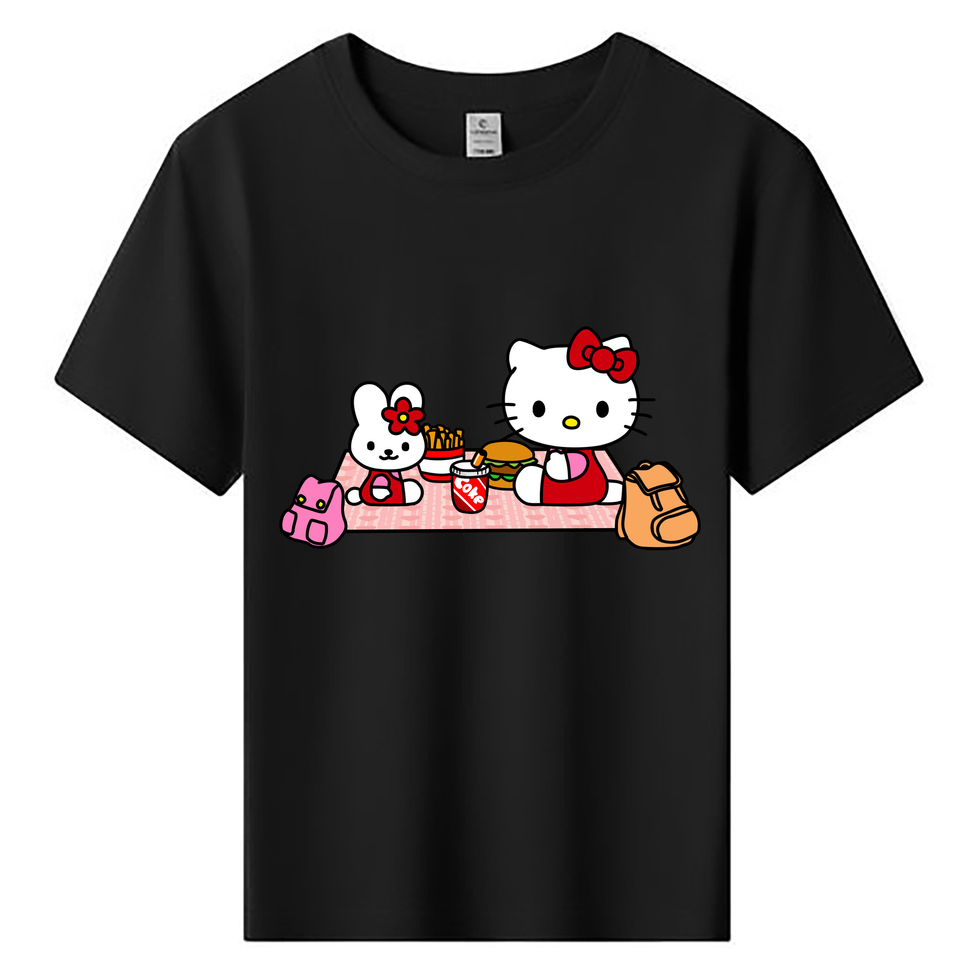 （画像用） Hello Kitty ハローキティ 綿100％キッズTシャツ（フロントプリント）