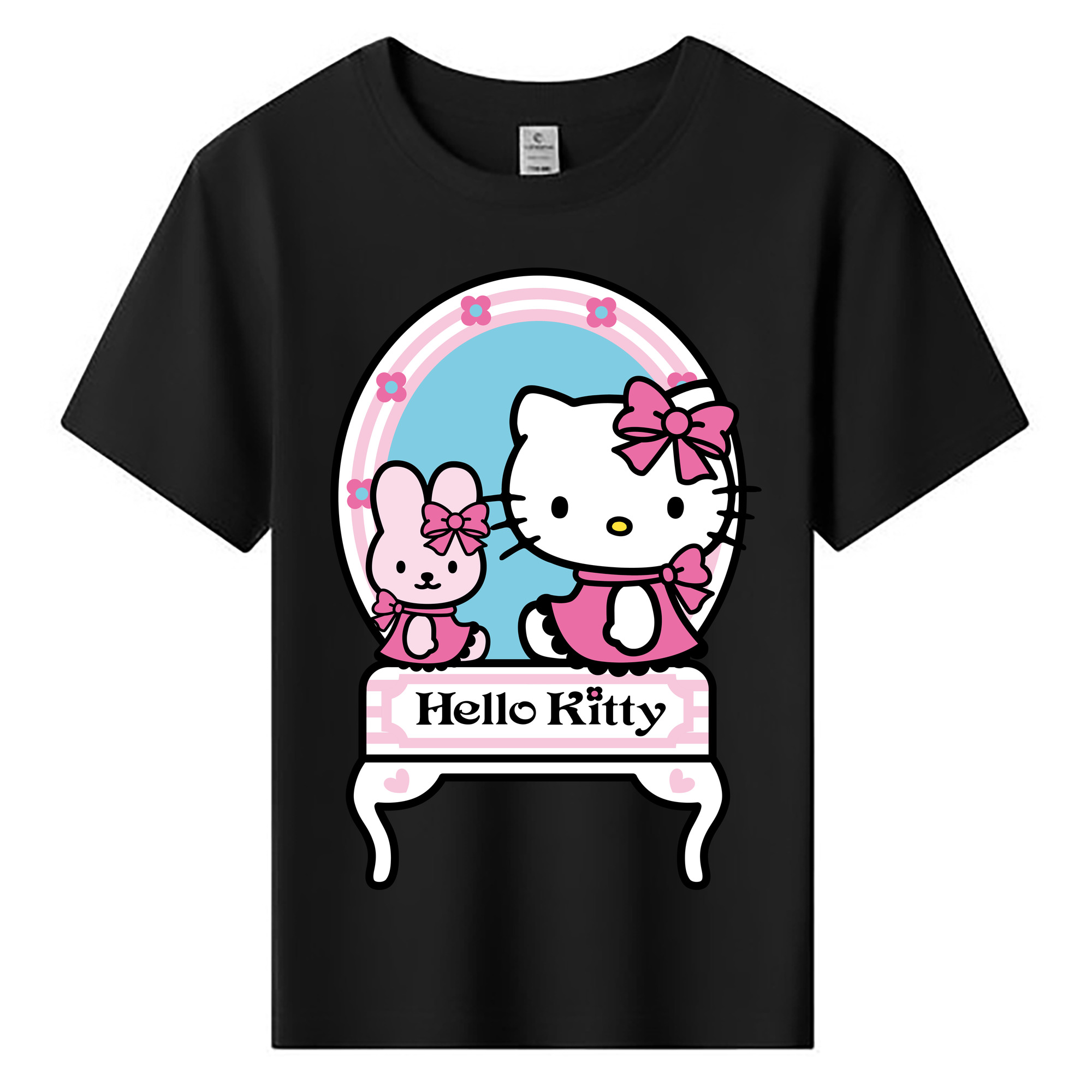 （画像用） Hello Kitty ハローキティ 綿100％キッズTシャツ（フロントプリント）