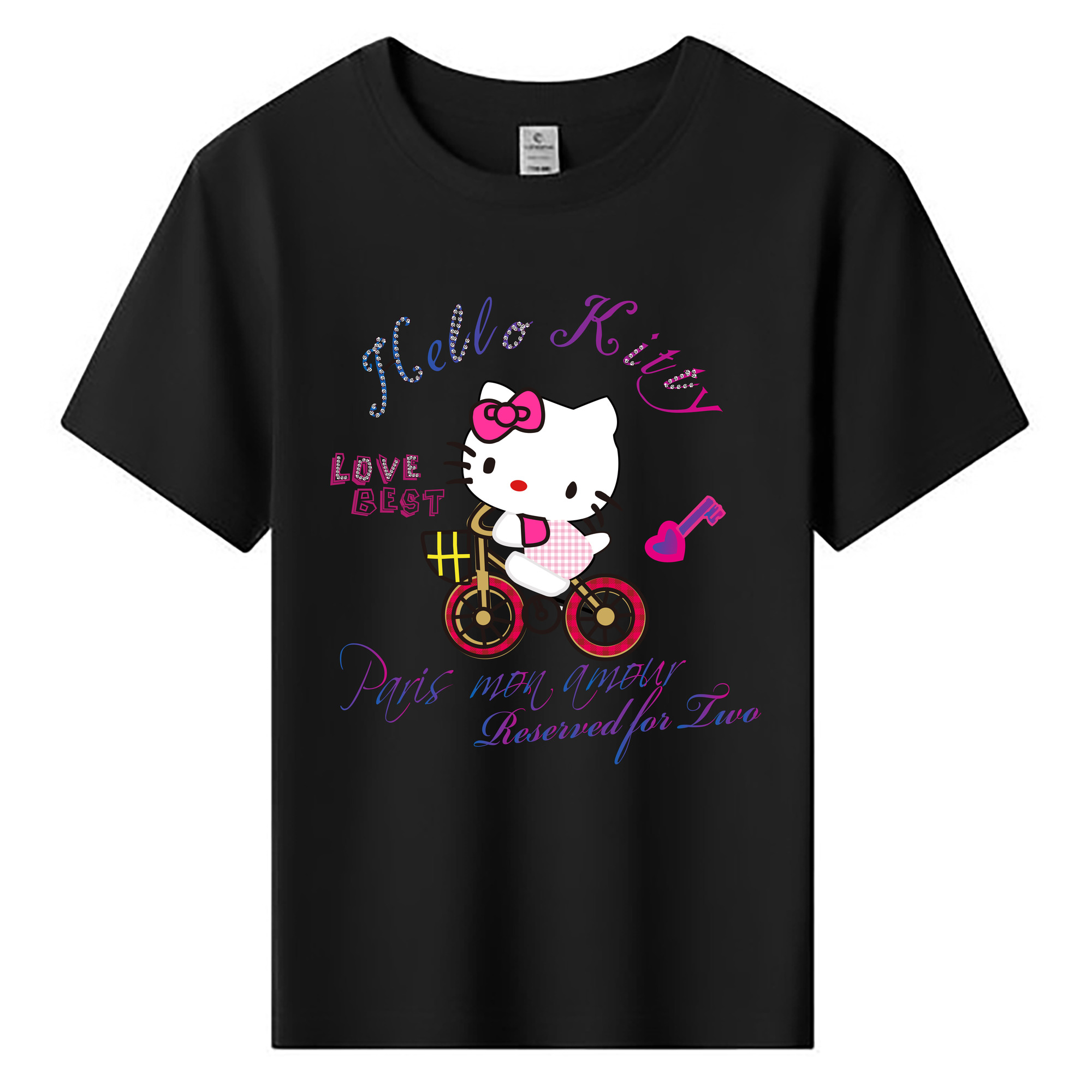 （画像用） Hello Kitty ハローキティ 綿100％キッズTシャツ（フロントプリント）