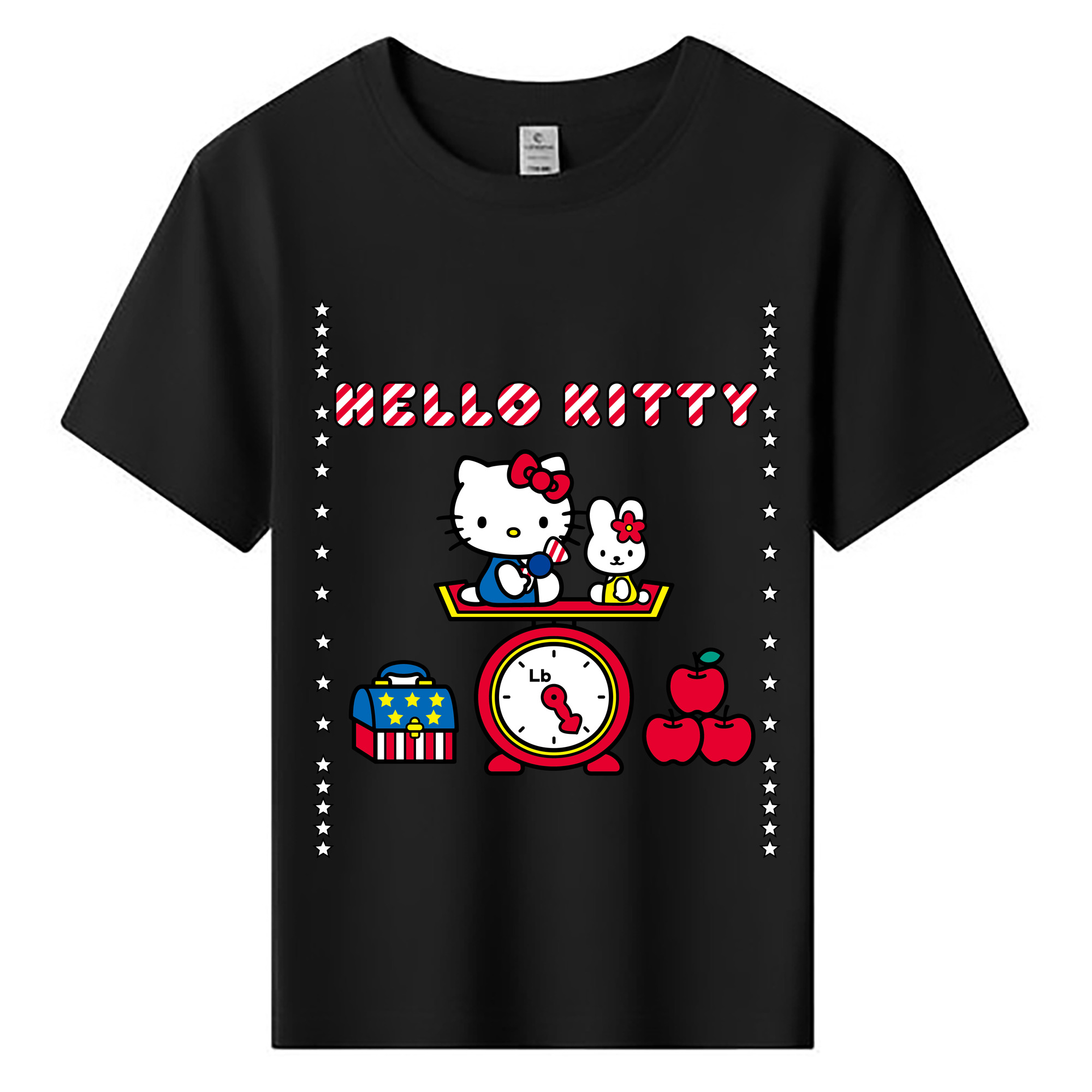 （画像用） Hello Kitty ハローキティ 綿100％キッズTシャツ（フロントプリント）