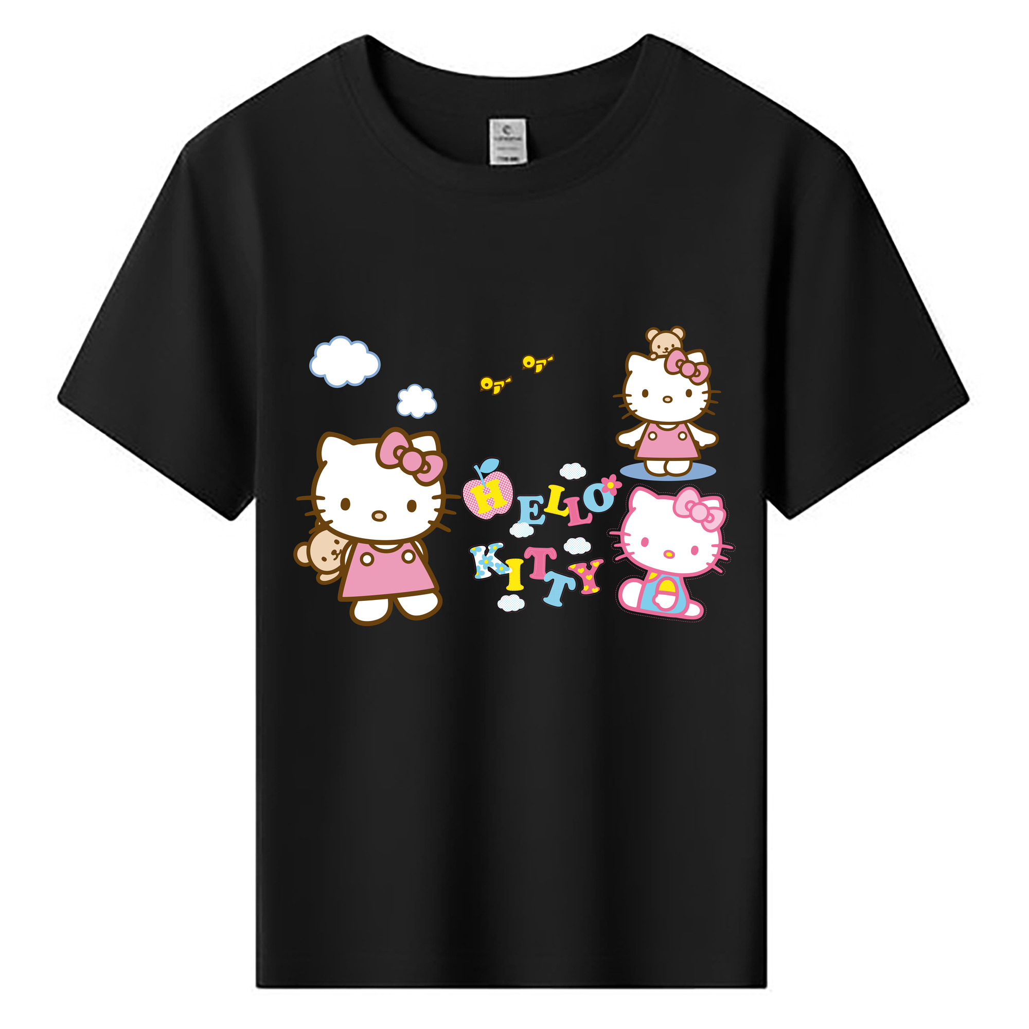 （画像用） Hello Kitty ハローキティ 綿100％キッズTシャツ（フロントプリント）