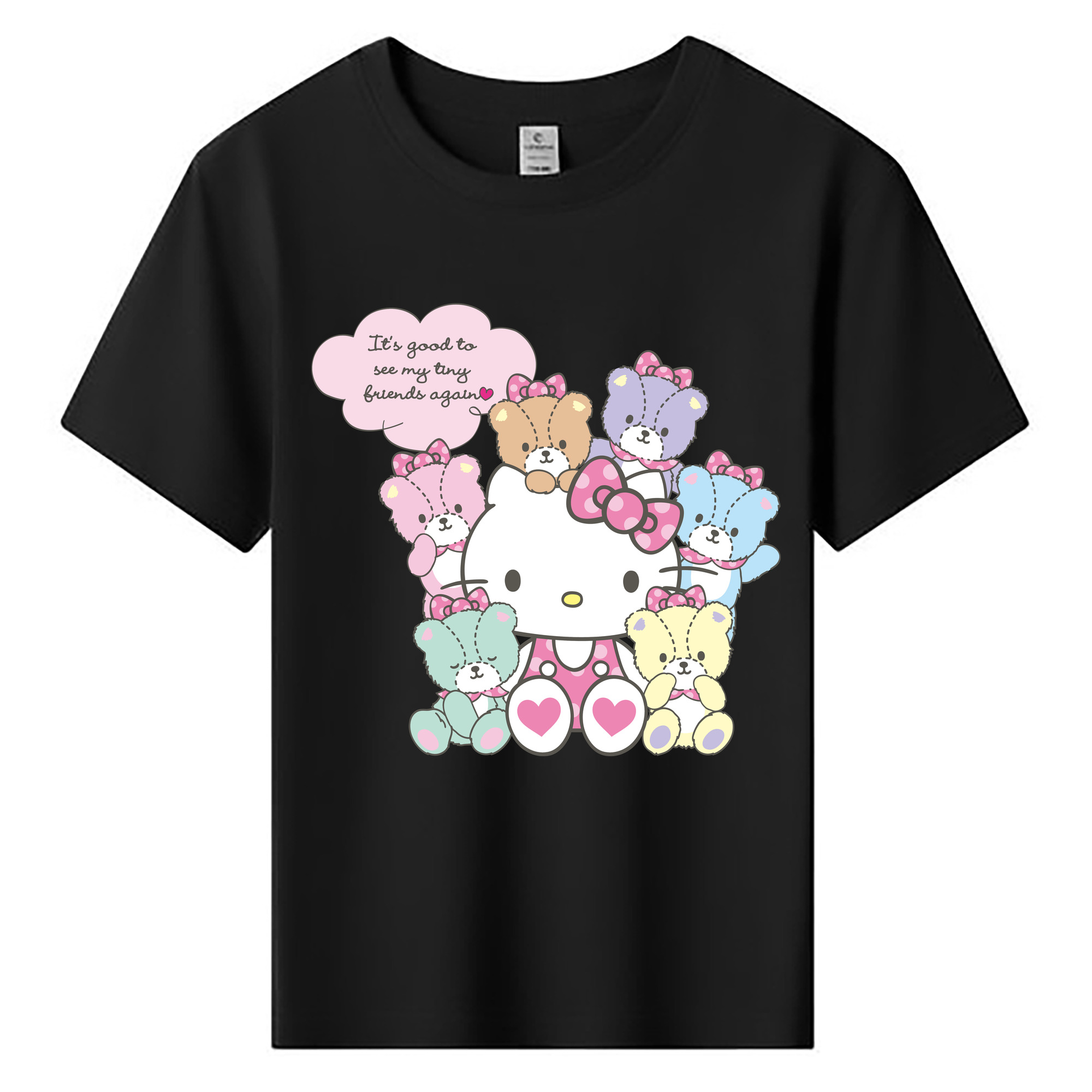 （画像用） Hello Kitty ハローキティ 綿100％キッズTシャツ（フロントプリント）