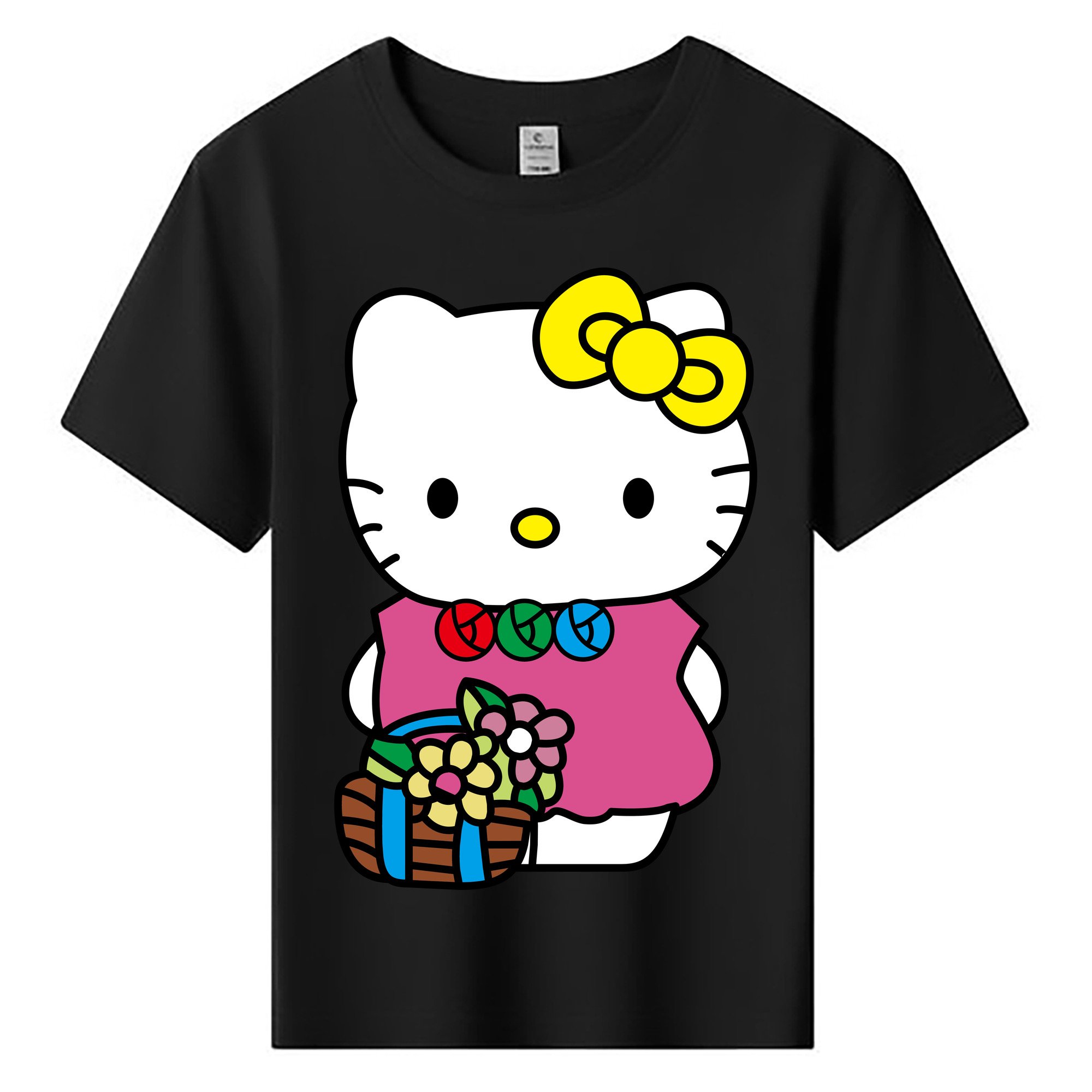 （画像用） Hello Kitty ハローキティ 綿100％キッズTシャツ（フロントプリント）