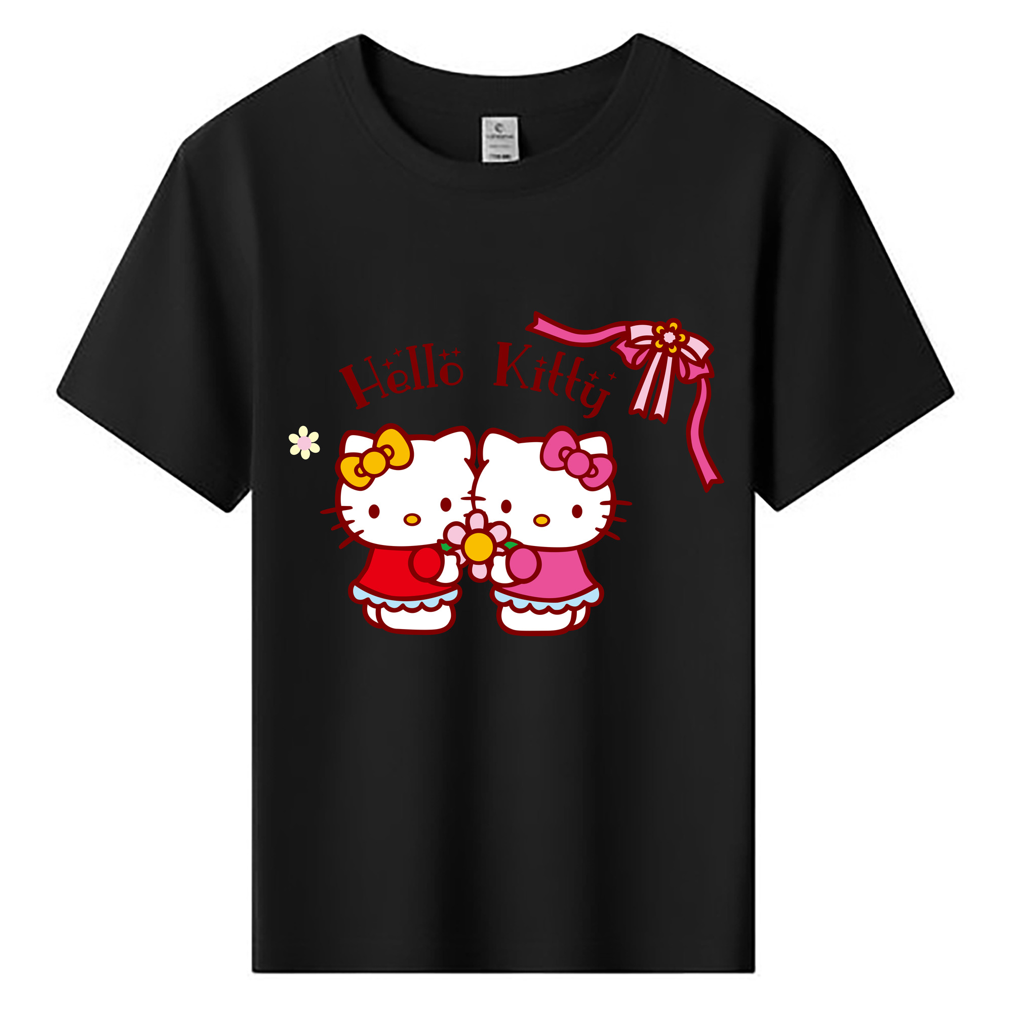 （画像用） Hello Kitty ハローキティ 綿100％キッズTシャツ（フロントプリント）
