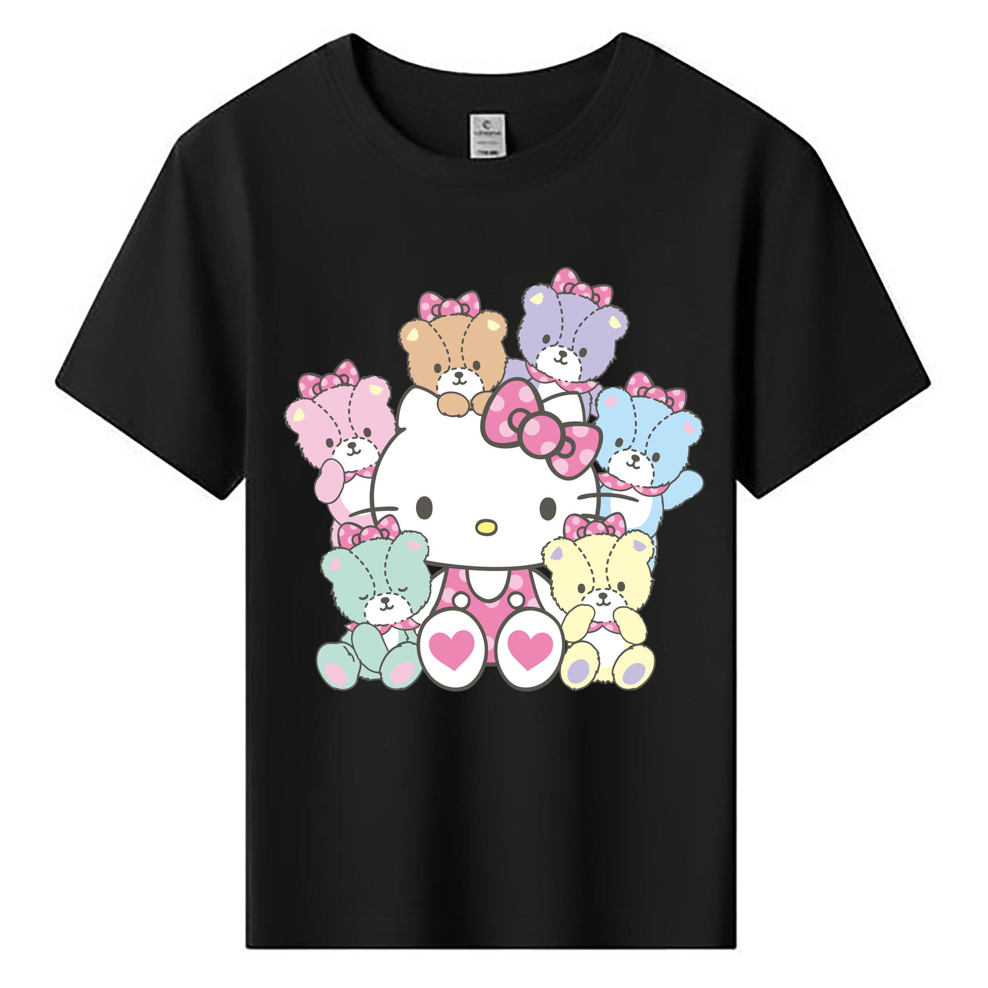 （画像用） Hello Kitty ハローキティ 綿100％キッズTシャツ（フロントプリント）