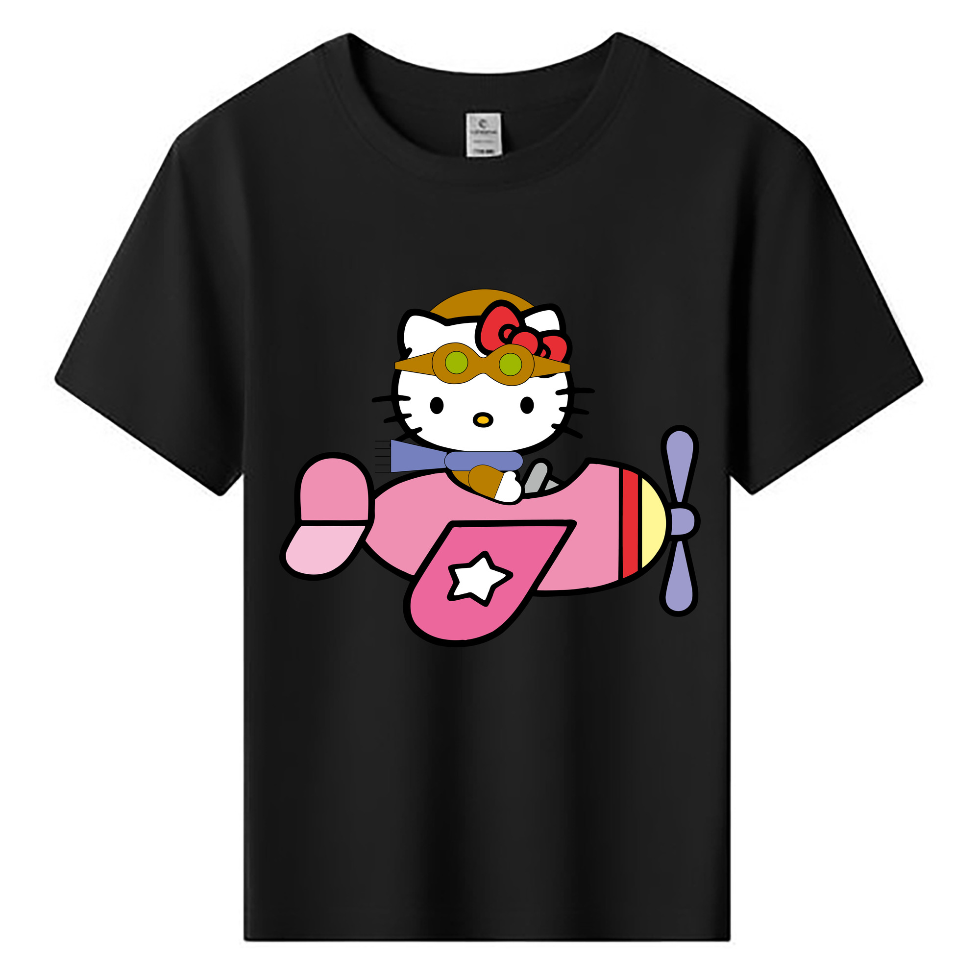 （画像用） Hello Kitty ハローキティ 綿100％キッズTシャツ（フロントプリント）
