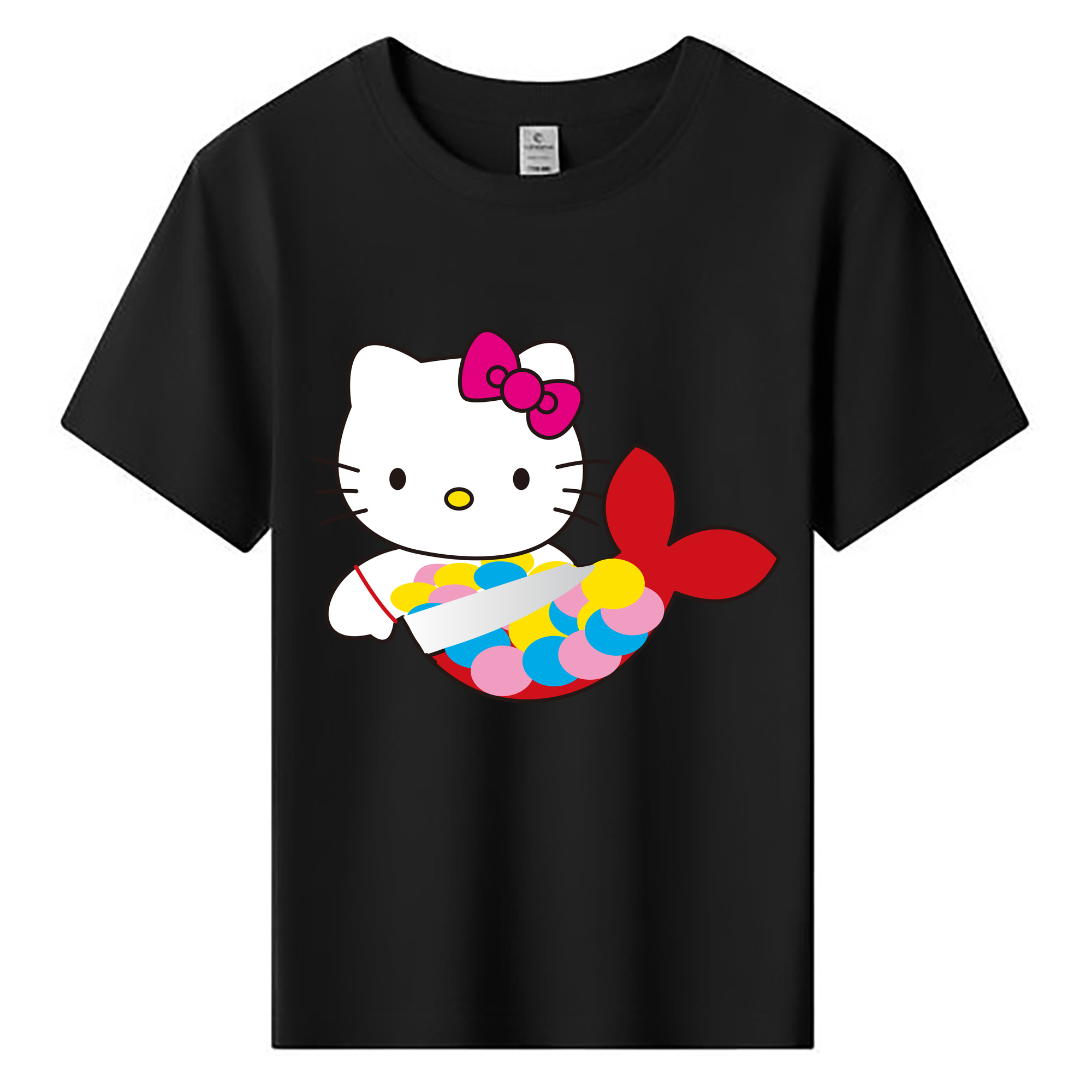（画像用） Hello Kitty ハローキティ 綿100％キッズTシャツ（フロントプリント）