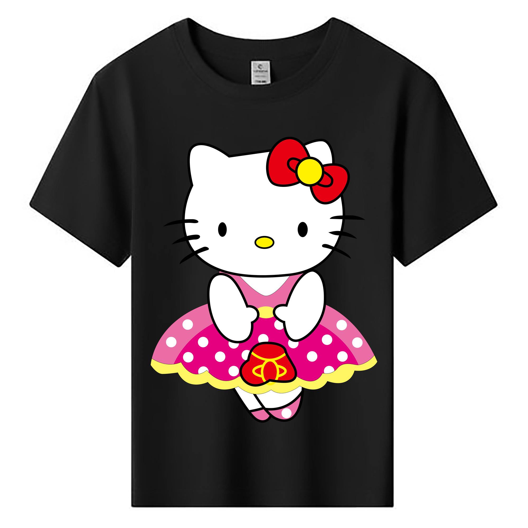 （画像用） Hello Kitty ハローキティ 綿100％キッズTシャツ（フロントプリント）