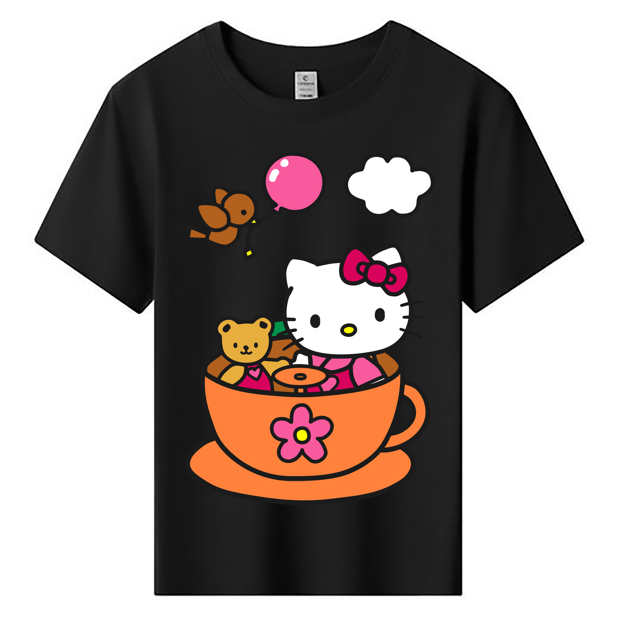 （画像用） Hello Kitty ハローキティ 綿100％キッズTシャツ（フロントプリント）