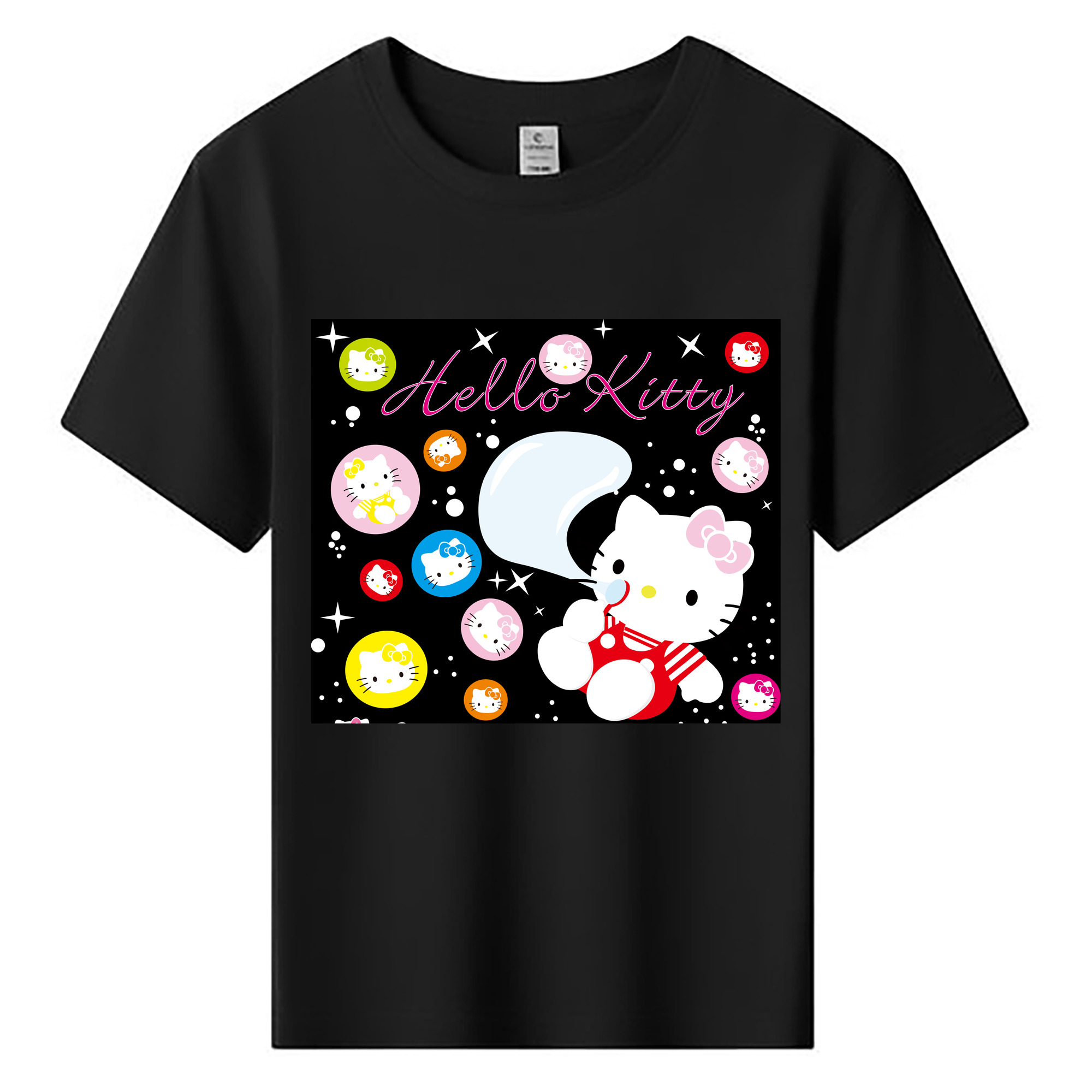 （画像用） Hello Kitty ハローキティ 綿100％キッズTシャツ（フロントプリント）