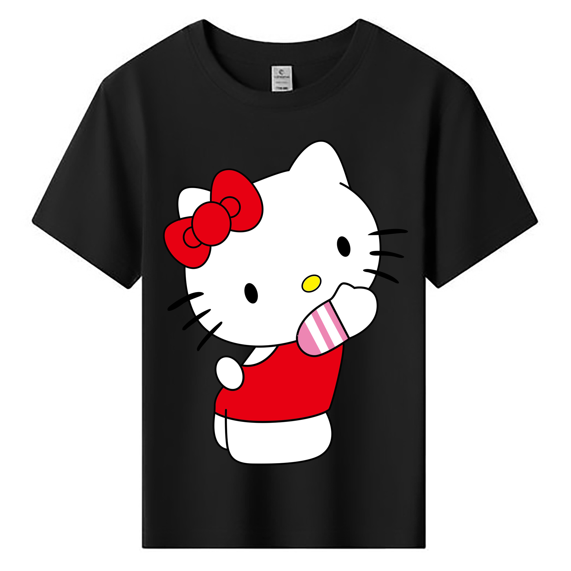 （画像用） Hello Kitty ハローキティ 綿100％キッズTシャツ（フロントプリント）
