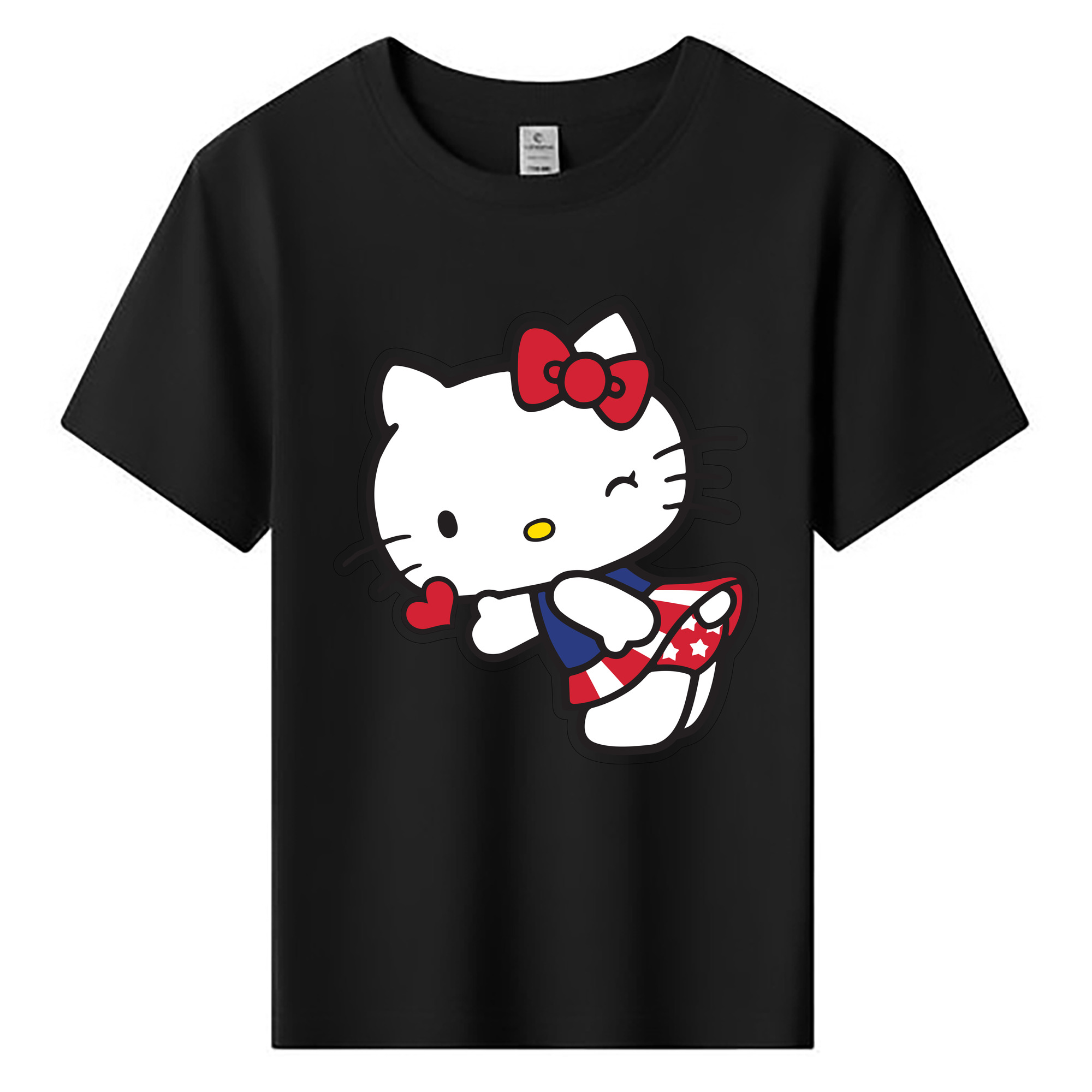 （画像用） Hello Kitty ハローキティ 綿100％キッズTシャツ（フロントプリント）