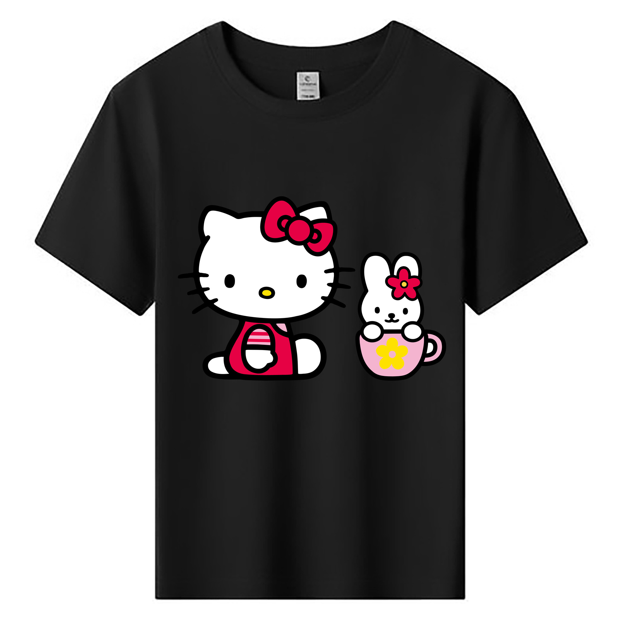 （画像用） Hello Kitty ハローキティ 綿100％キッズTシャツ（フロントプリント）