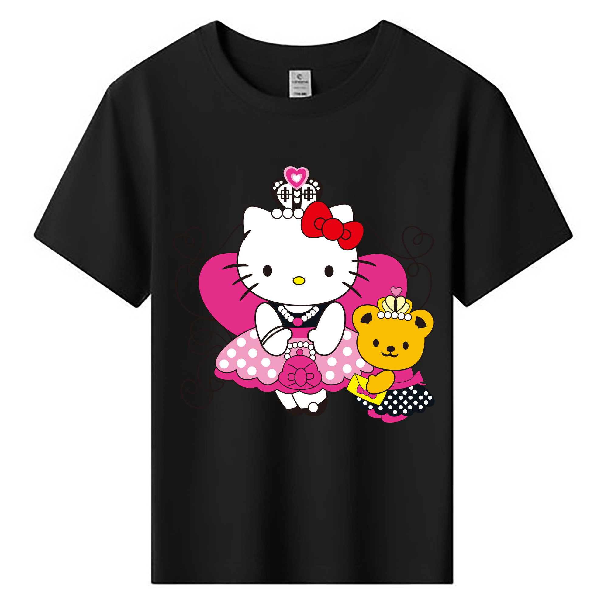 （画像用） Hello Kitty ハローキティ 綿100％キッズTシャツ（フロントプリント）