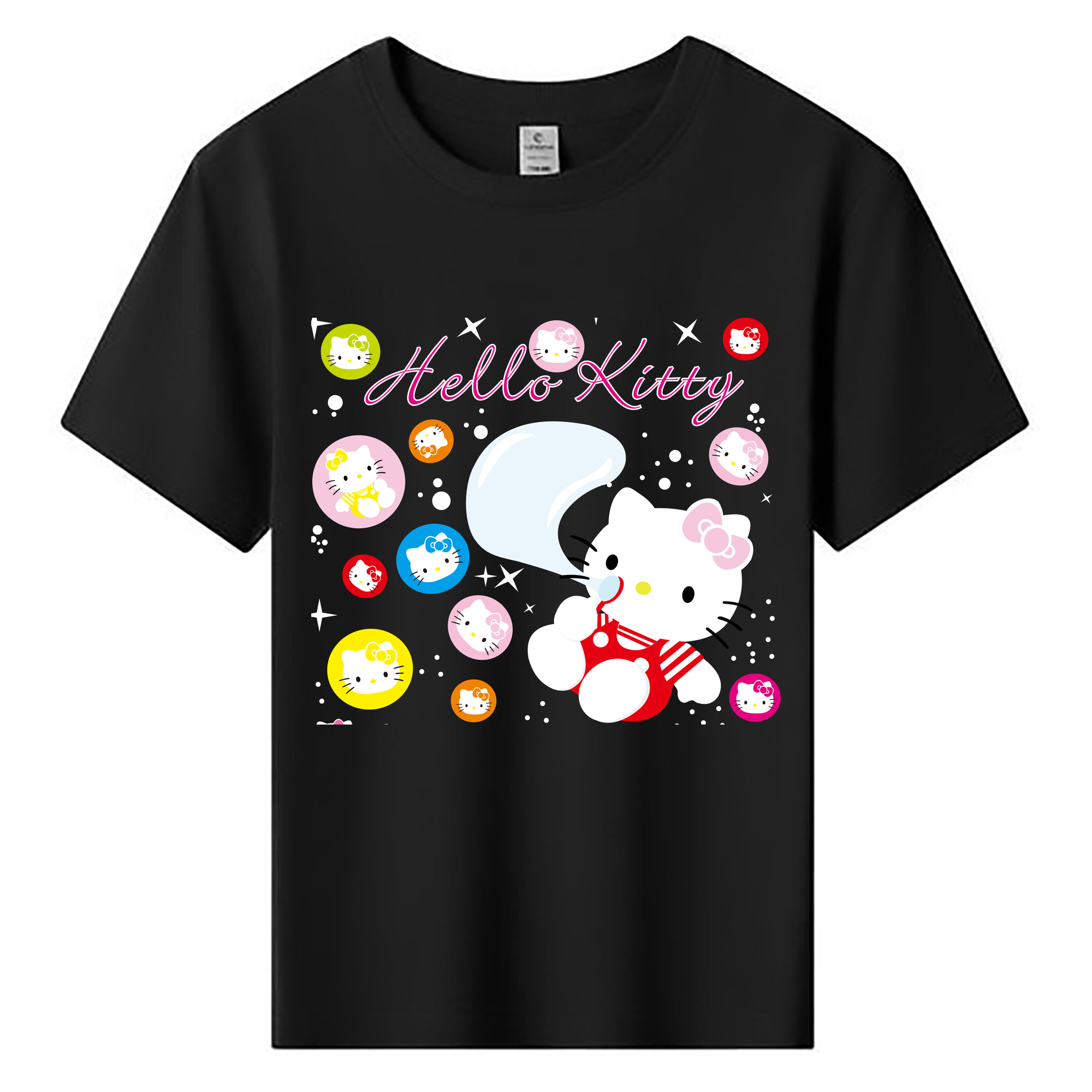 （画像用） Hello Kitty ハローキティ 綿100％キッズTシャツ（フロントプリント）