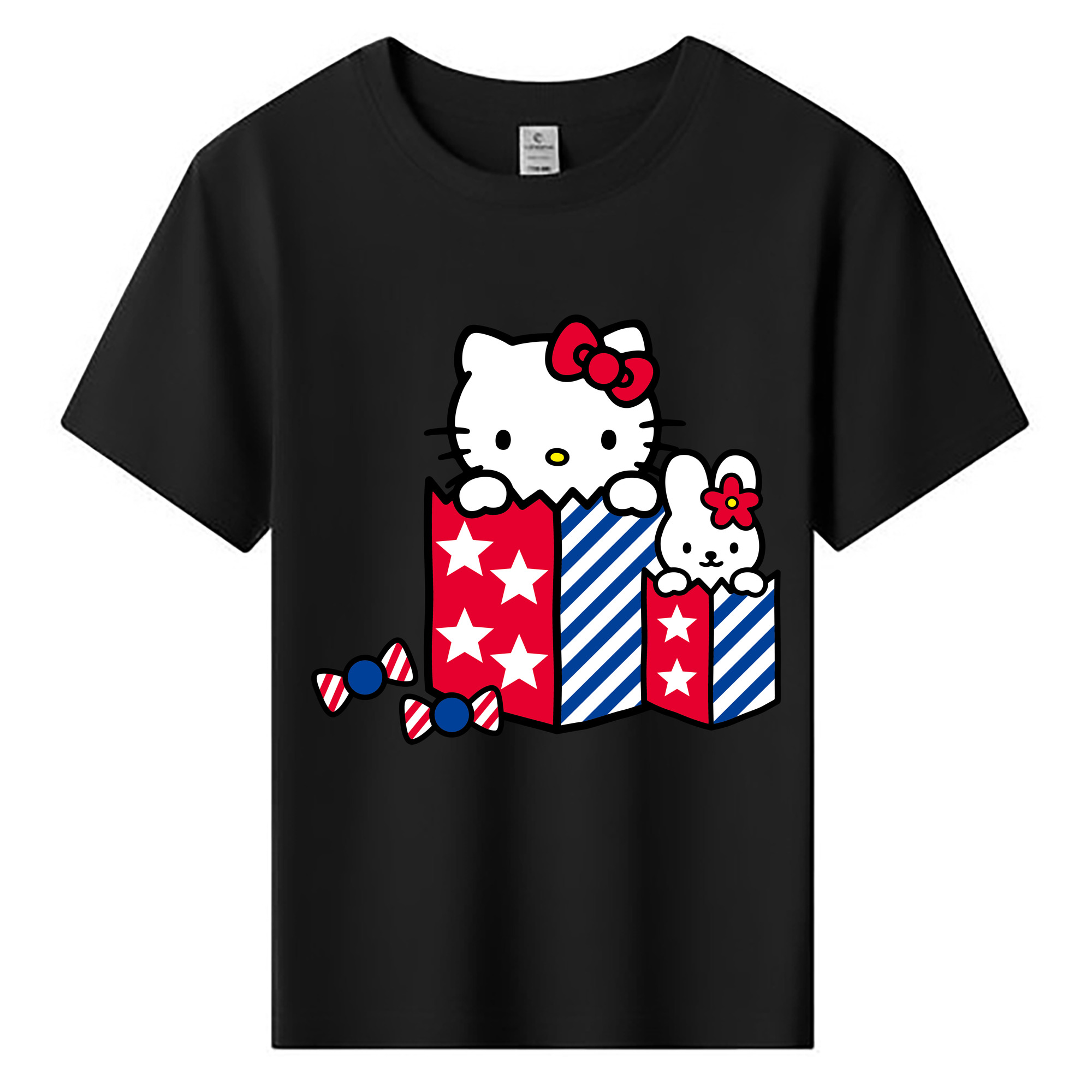 （画像用） Hello Kitty ハローキティ 綿100％キッズTシャツ（フロントプリント）