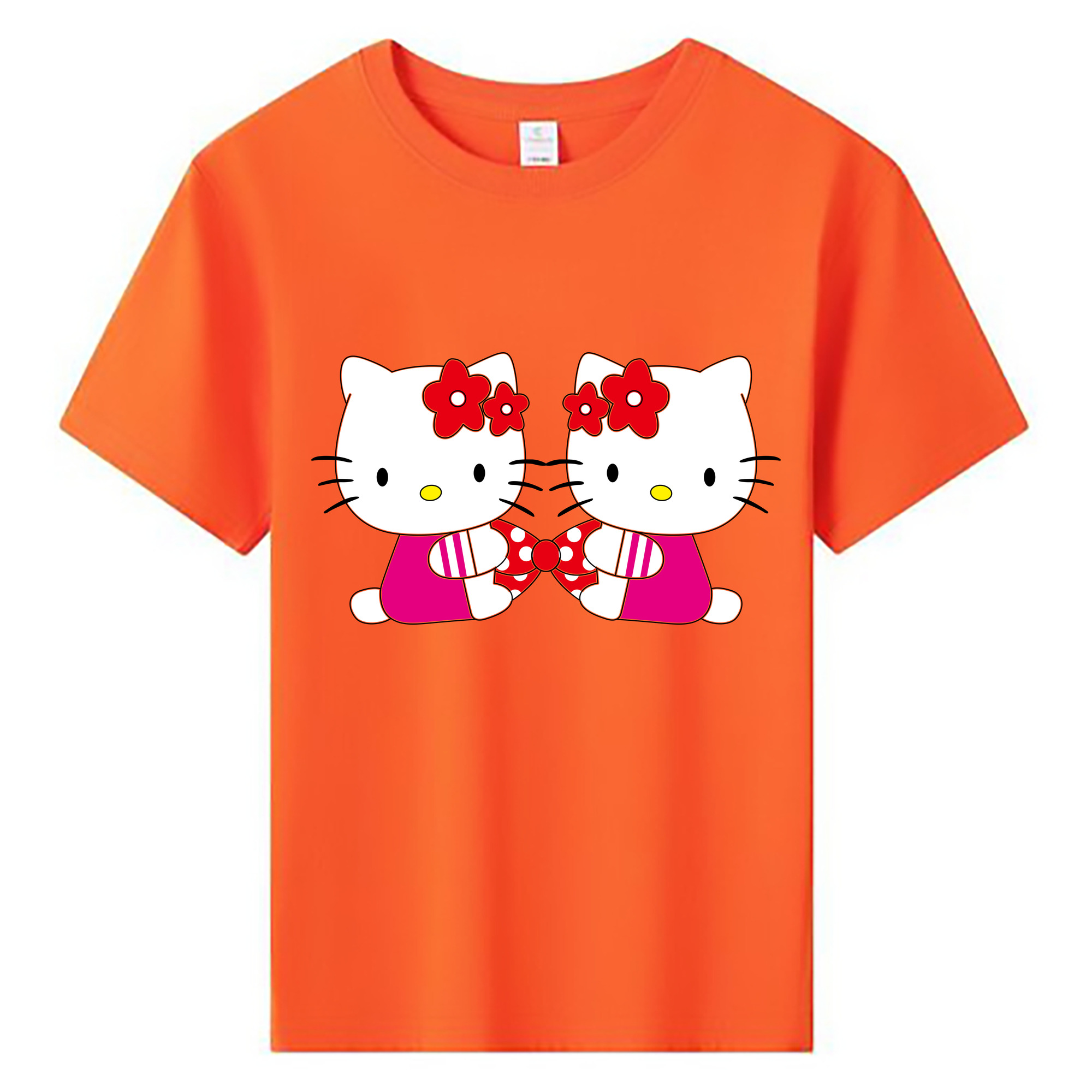 （画像用） Hello Kitty ハローキティ 綿100％キッズTシャツ（フロントプリント）