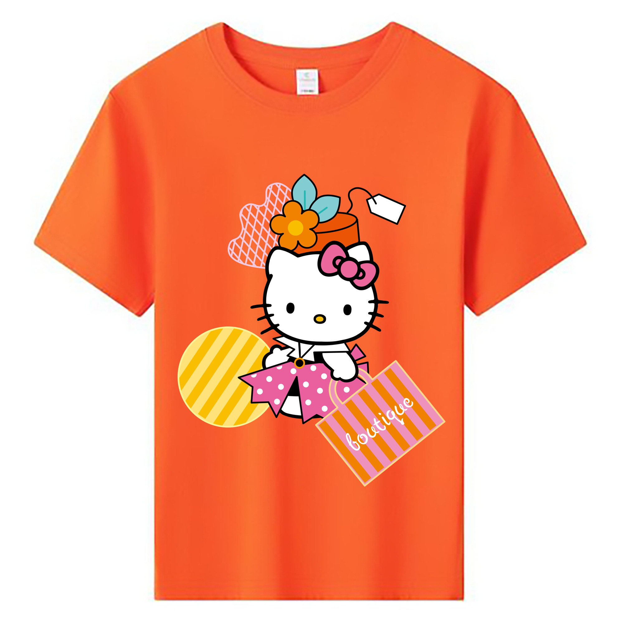 （画像用） Hello Kitty ハローキティ 綿100％キッズTシャツ（フロントプリント）