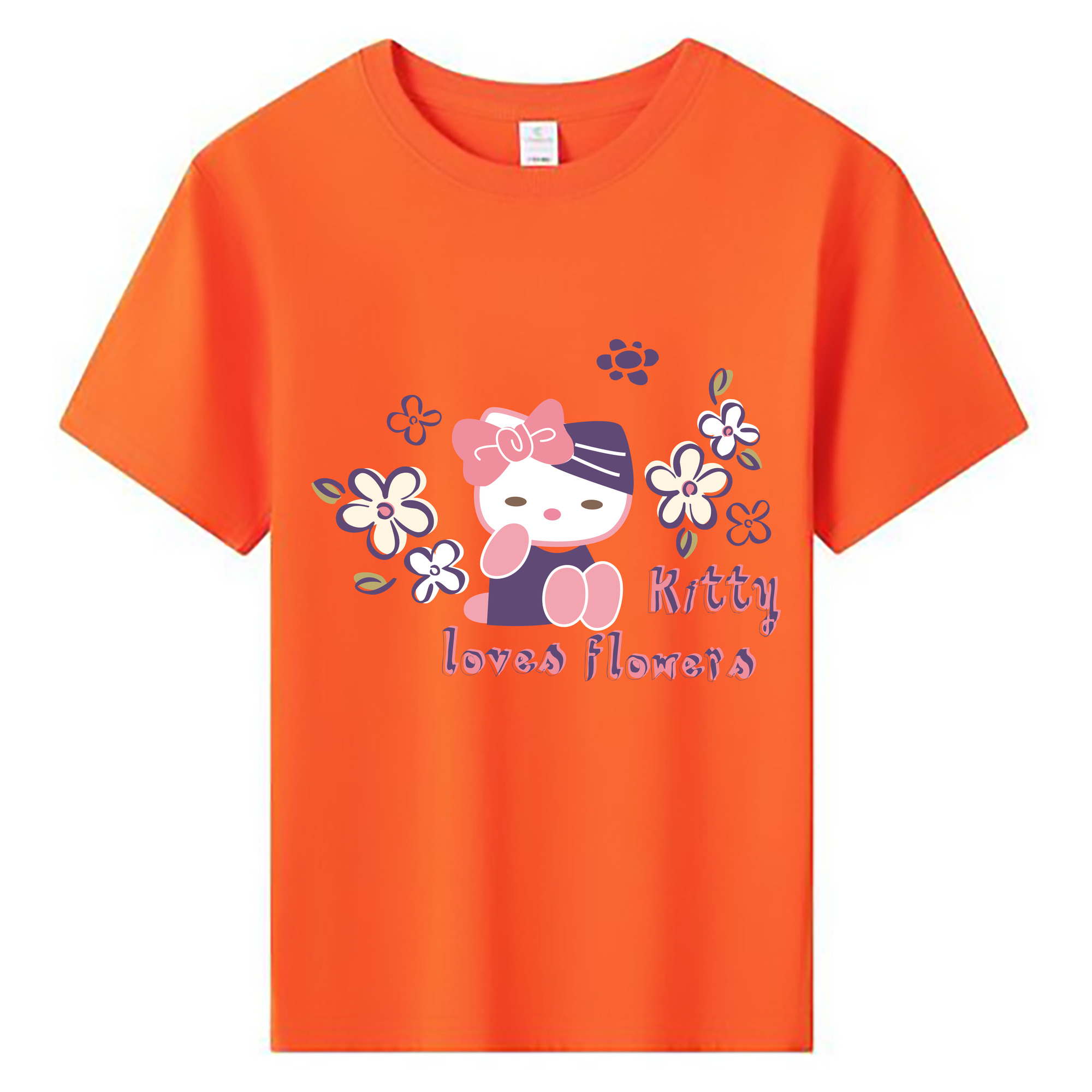 （画像用） Hello Kitty ハローキティ 綿100％キッズTシャツ（フロントプリント）