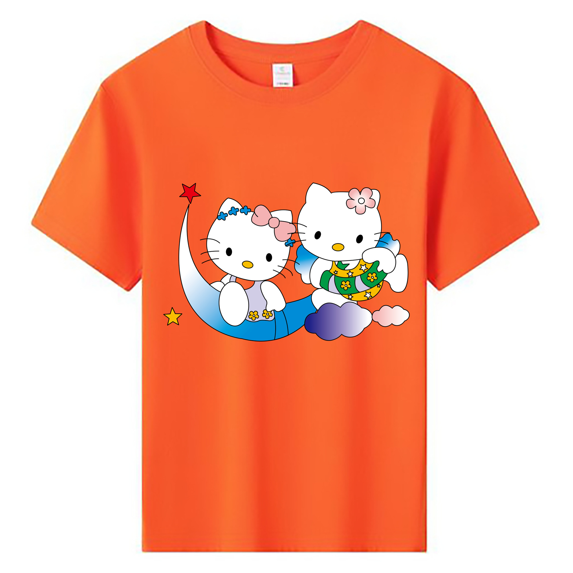（画像用） Hello Kitty ハローキティ 綿100％キッズTシャツ（フロントプリント）