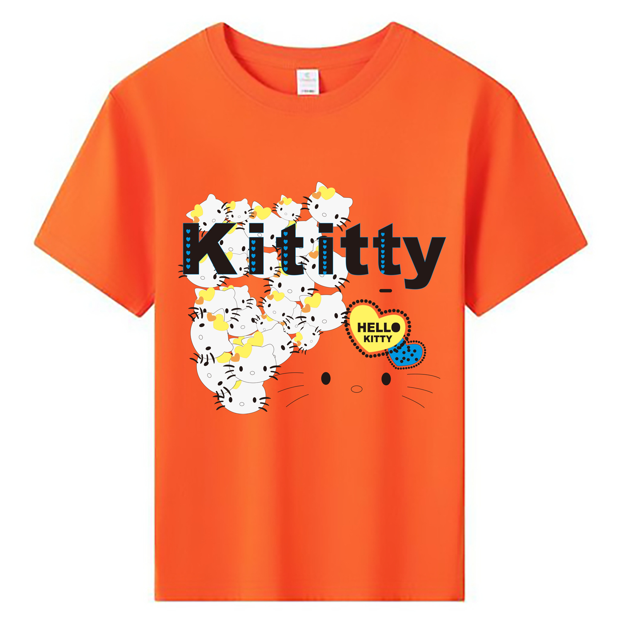 （画像用） Hello Kitty ハローキティ 綿100％キッズTシャツ（フロントプリント）