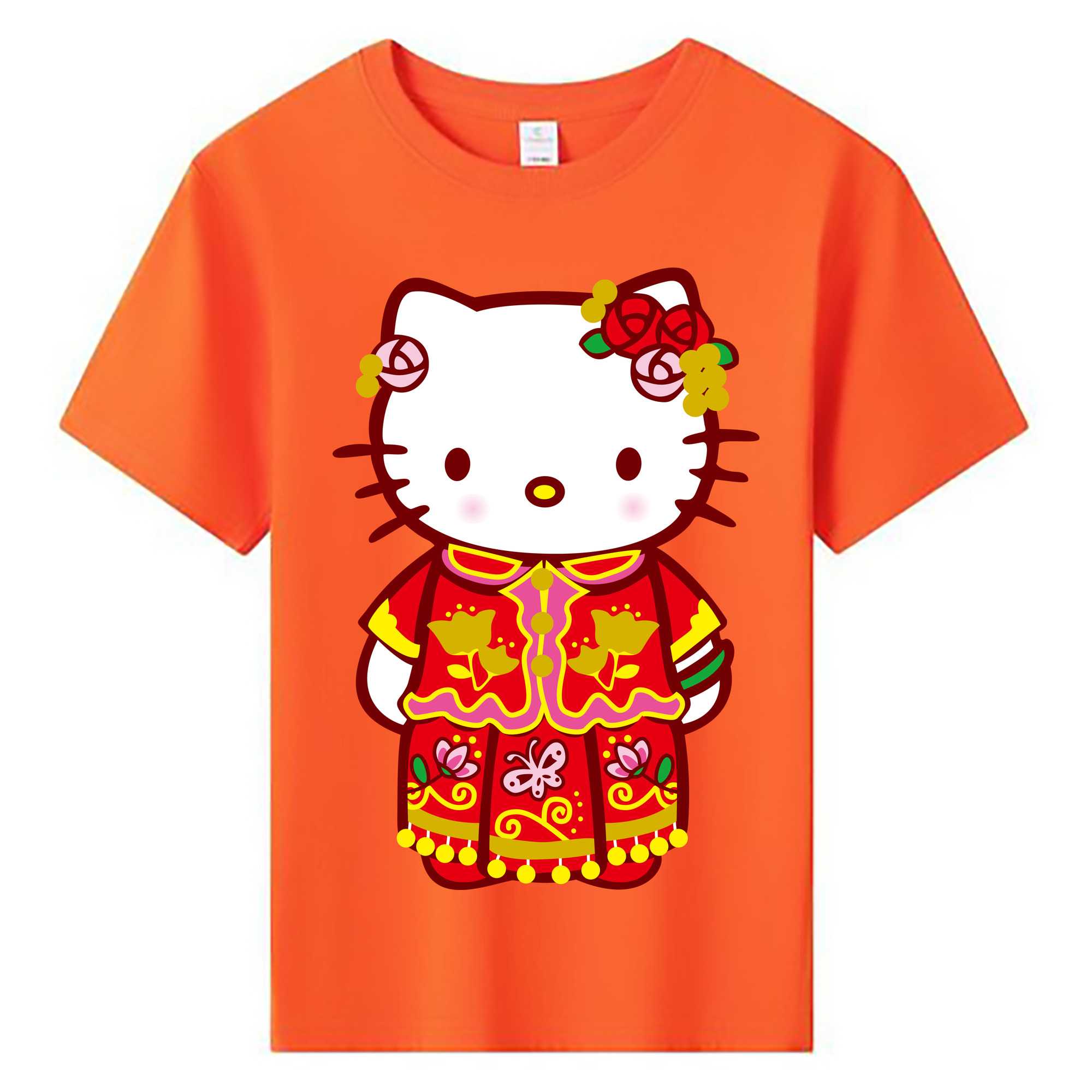 （画像用） Hello Kitty ハローキティ 綿100％キッズTシャツ（フロントプリント）