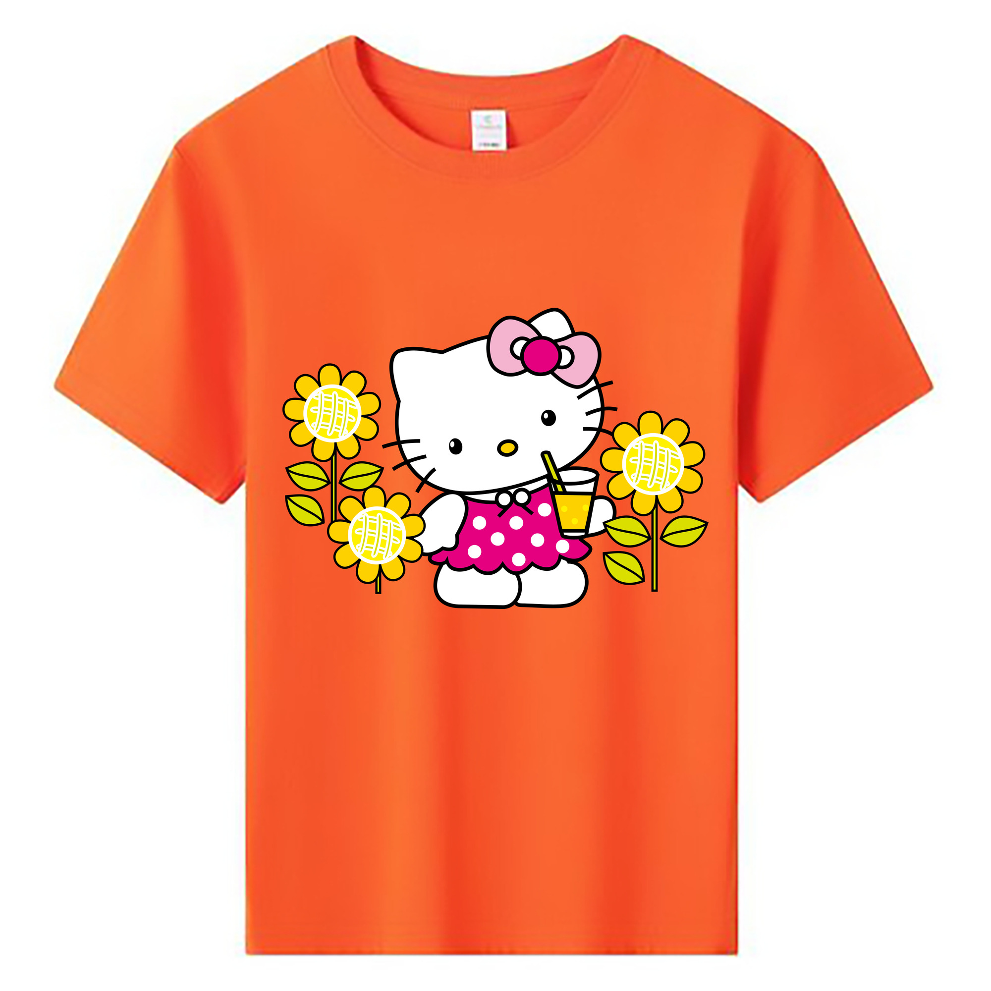 （画像用） Hello Kitty ハローキティ 綿100％キッズTシャツ（フロントプリント）