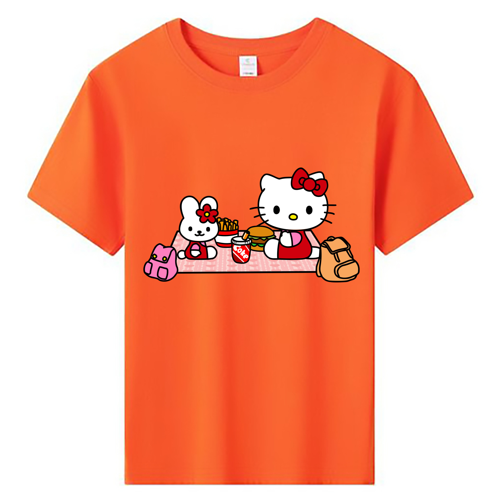 （画像用） Hello Kitty ハローキティ 綿100％キッズTシャツ（フロントプリント）