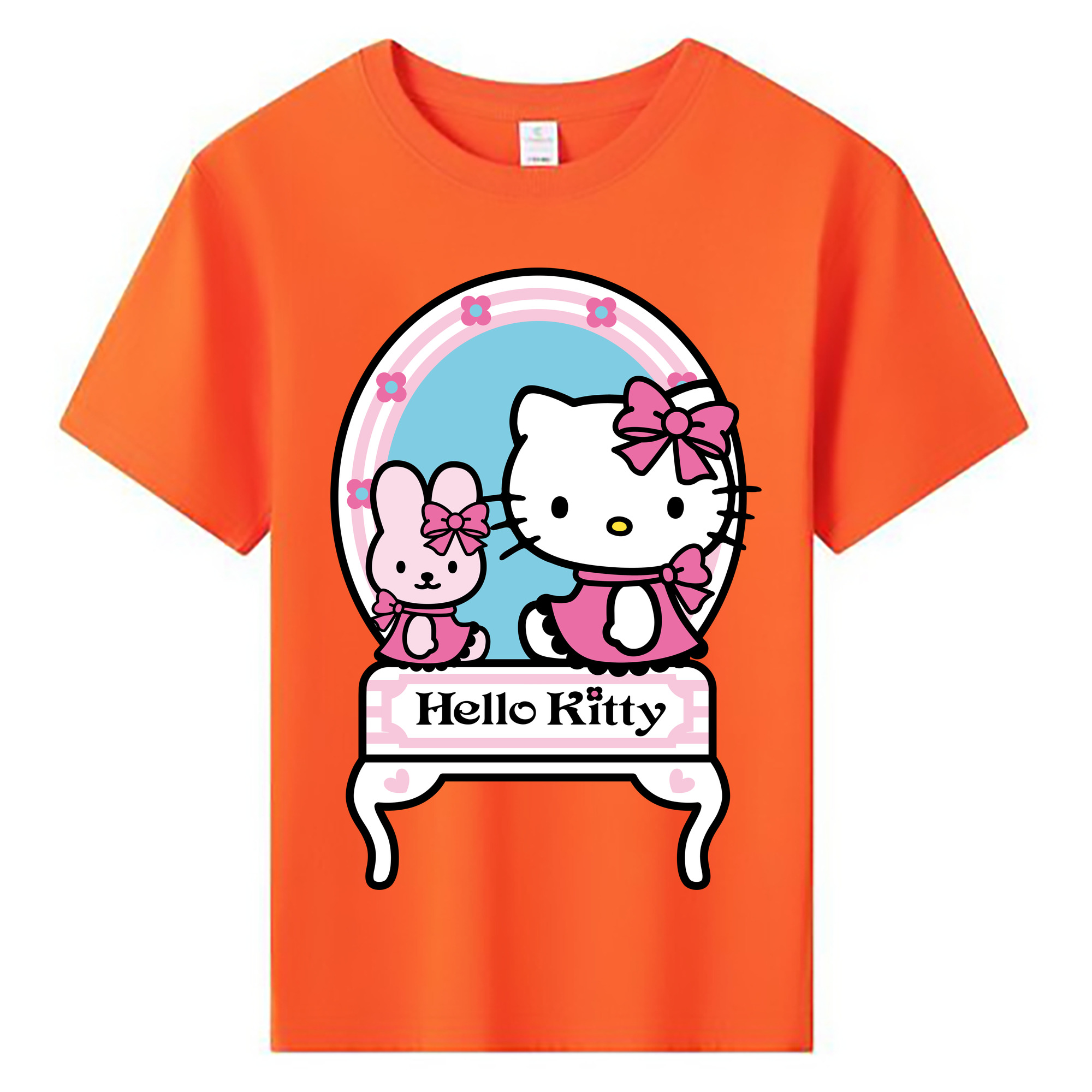 （画像用） Hello Kitty ハローキティ 綿100％キッズTシャツ（フロントプリント）