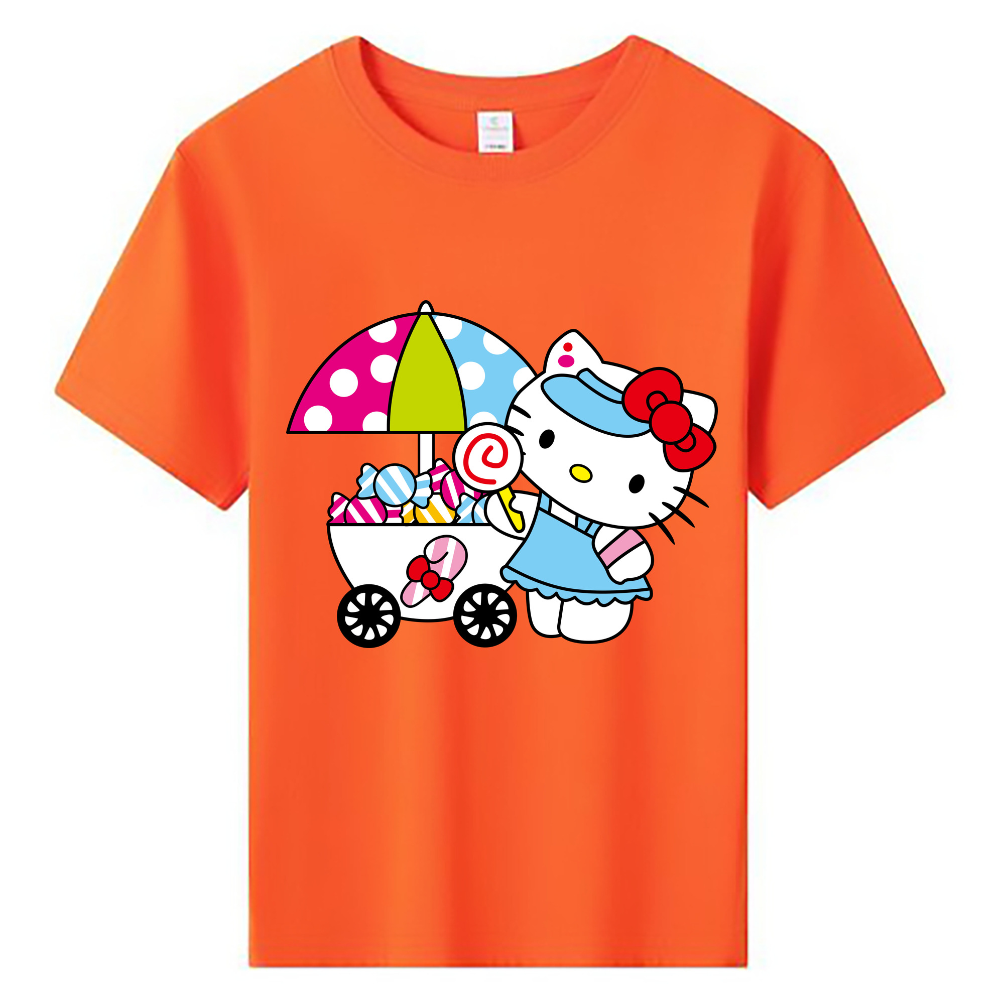 （画像用） Hello Kitty ハローキティ 綿100％キッズTシャツ（フロントプリント）