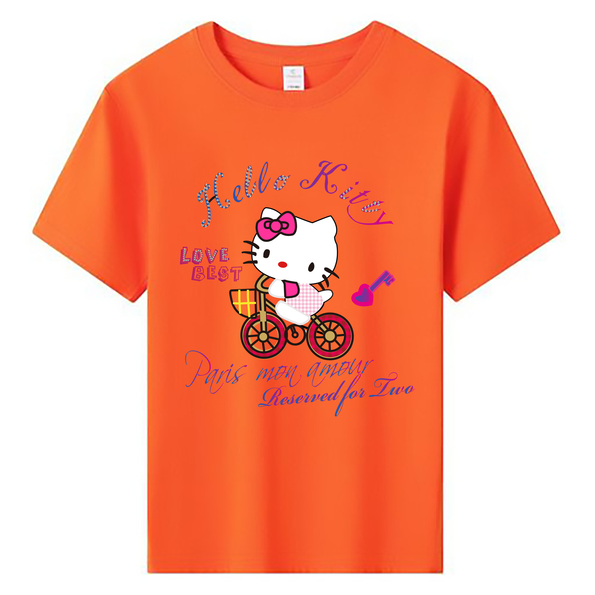 （画像用） Hello Kitty ハローキティ 綿100％キッズTシャツ（フロントプリント）