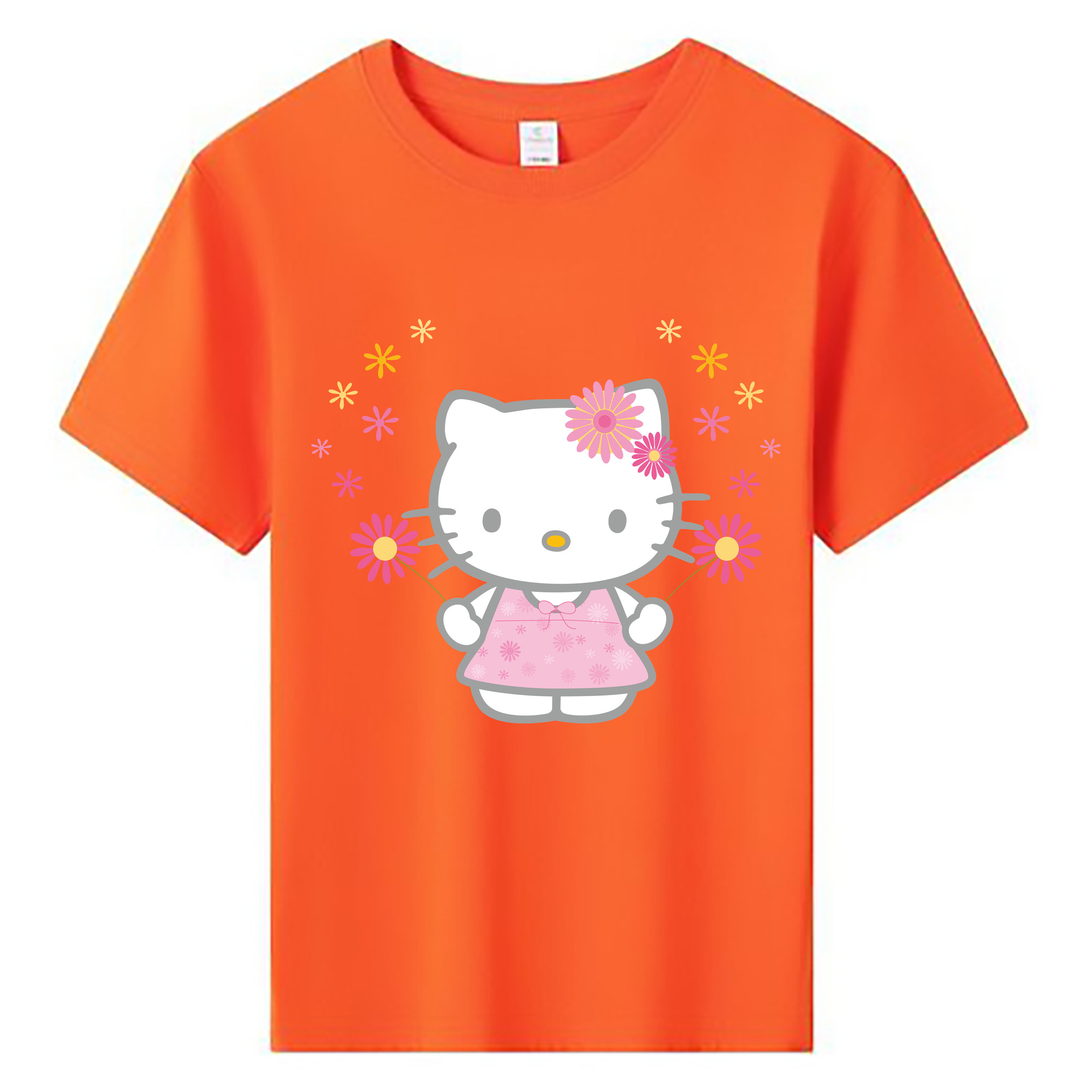 （画像用） Hello Kitty ハローキティ 綿100％キッズTシャツ（フロントプリント）