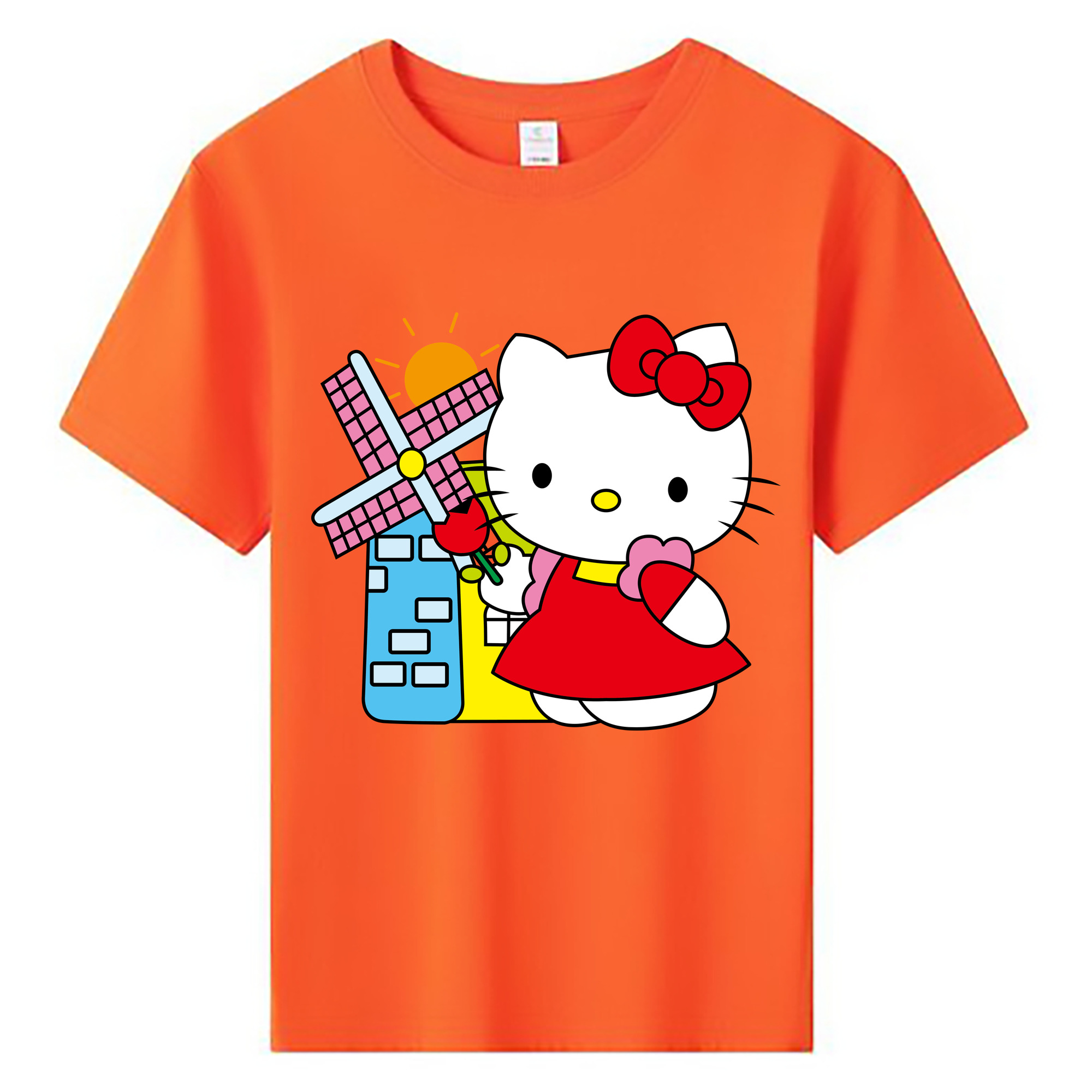 （画像用） Hello Kitty ハローキティ 綿100％キッズTシャツ（フロントプリント）