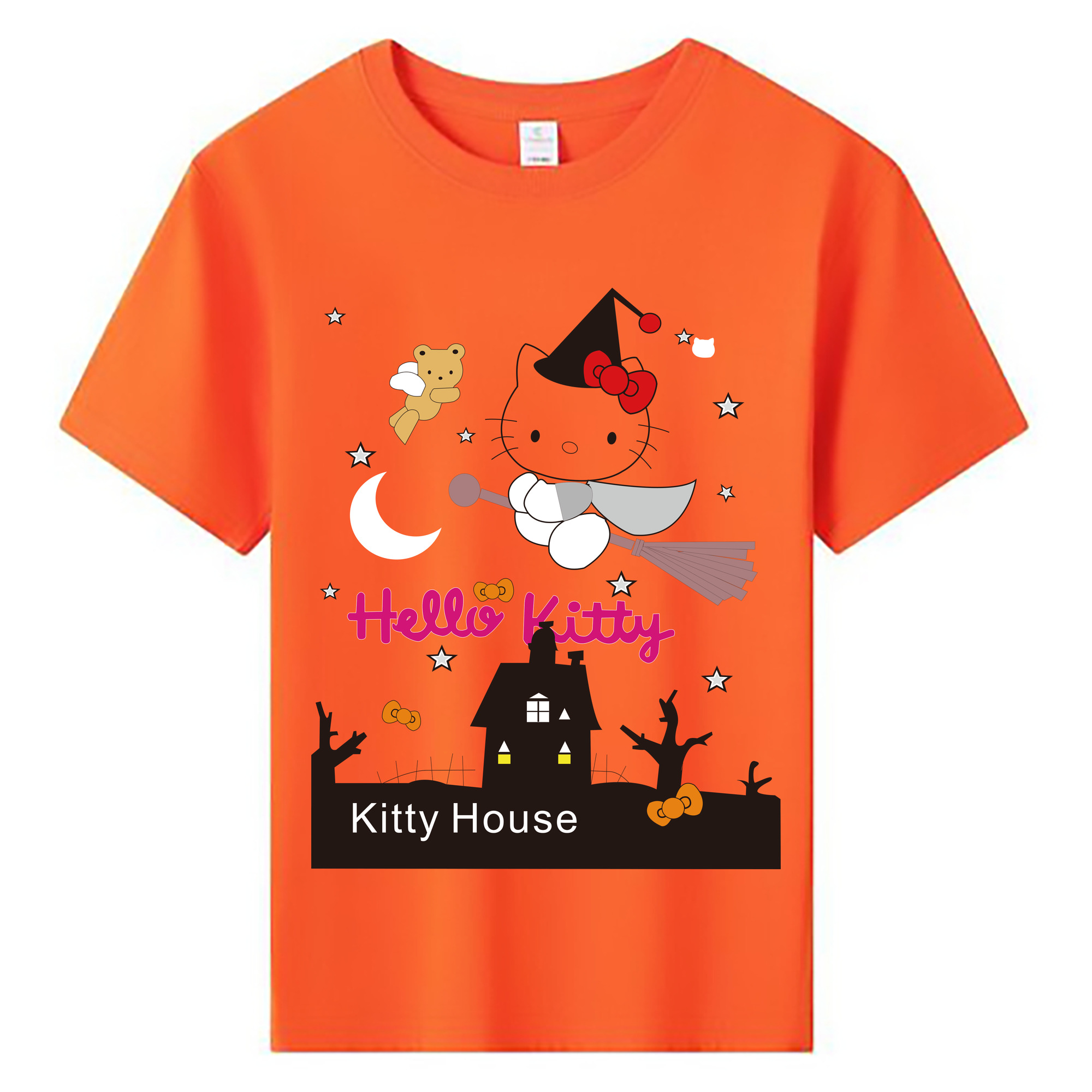 （画像用） Hello Kitty ハローキティ 綿100％キッズTシャツ（フロントプリント）