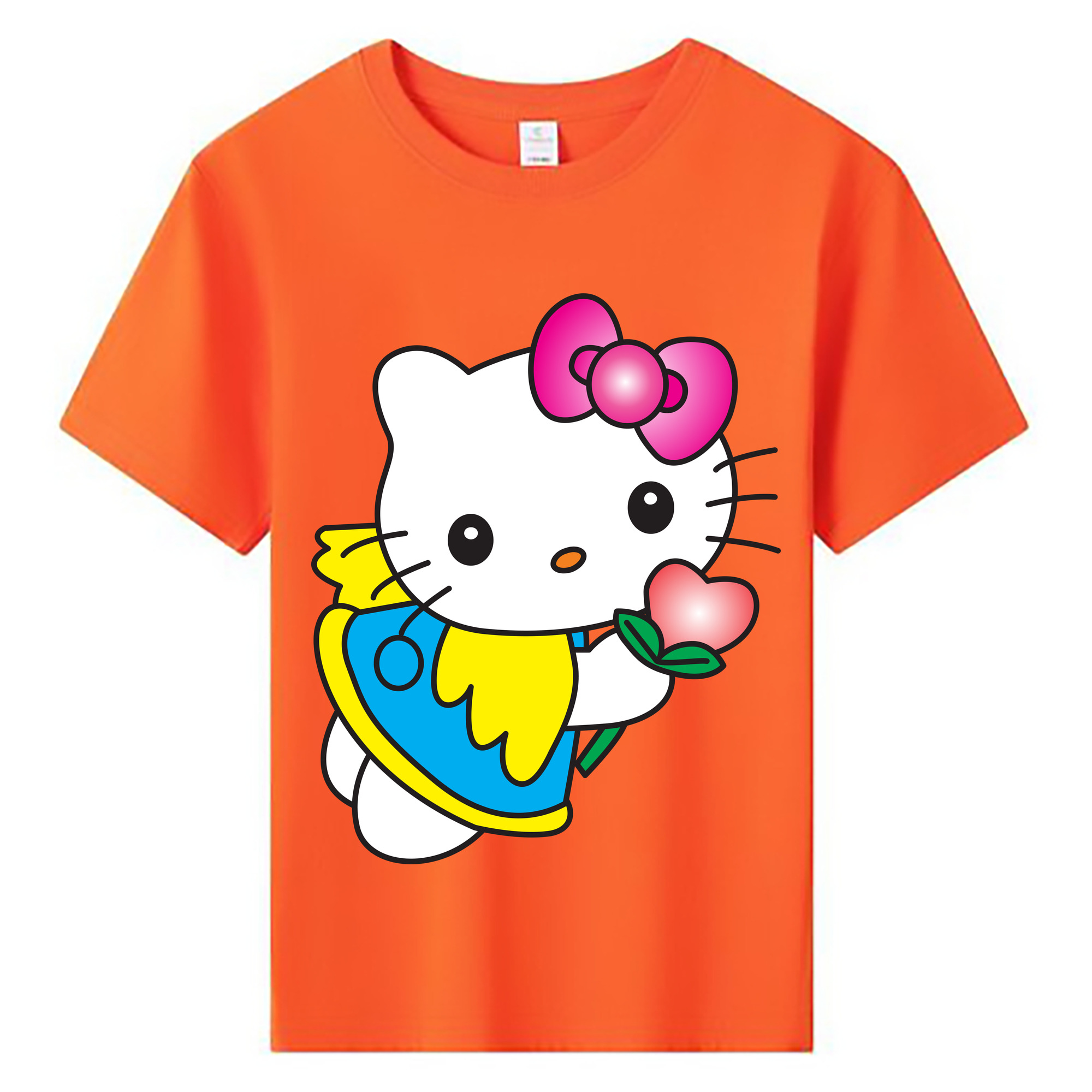 （画像用） Hello Kitty ハローキティ 綿100％キッズTシャツ（フロントプリント）