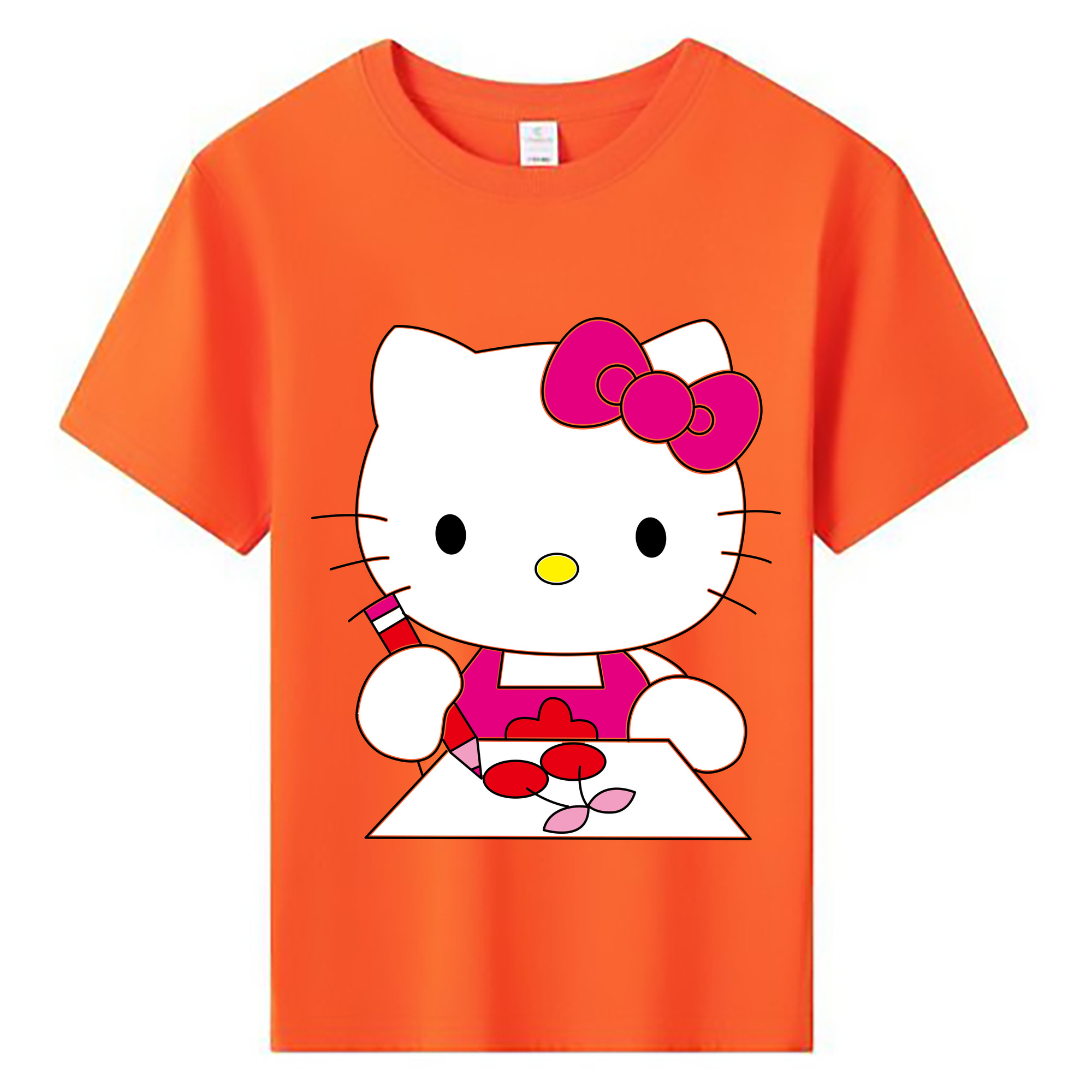 （画像用） Hello Kitty ハローキティ 綿100％キッズTシャツ（フロントプリント）