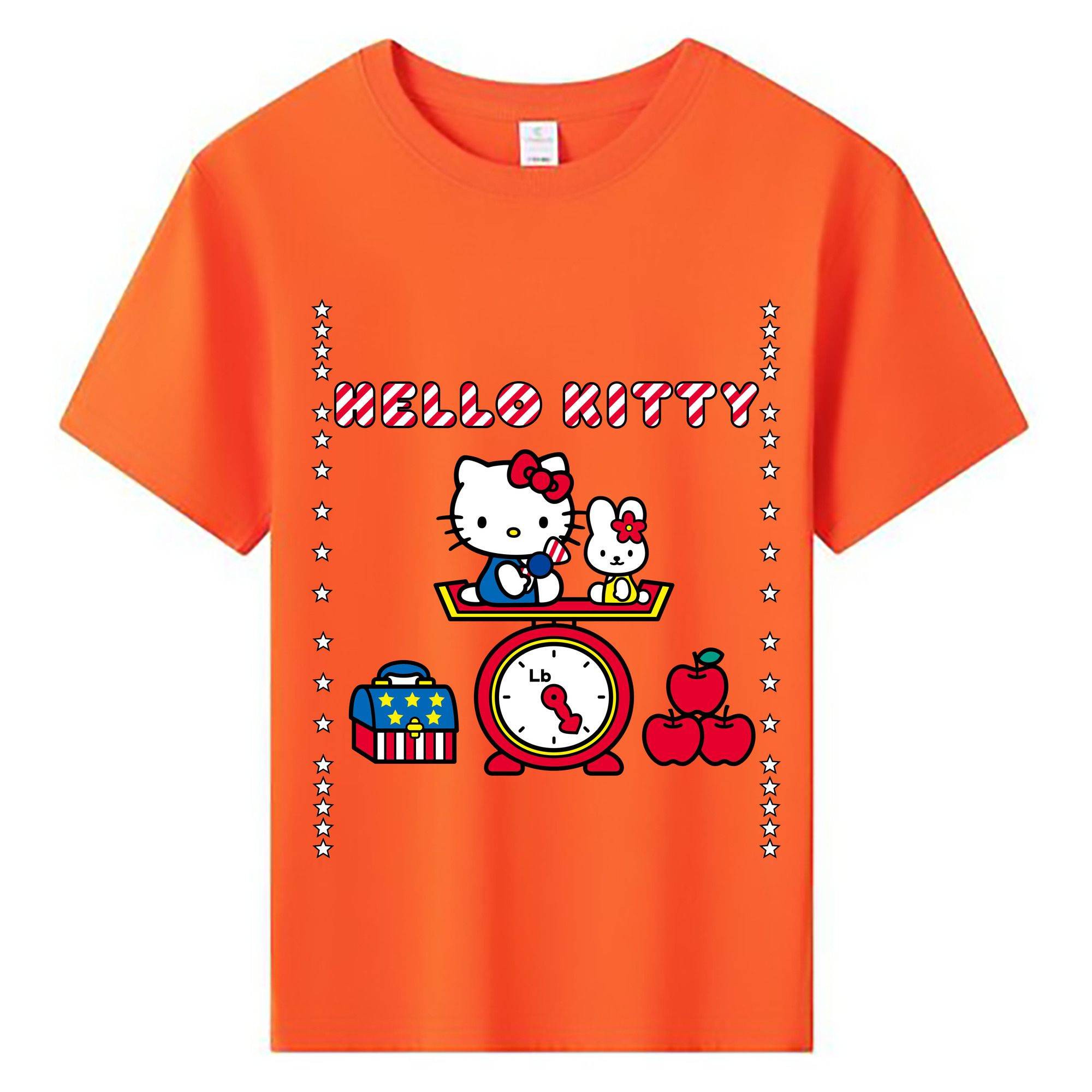 （画像用） Hello Kitty ハローキティ 綿100％キッズTシャツ（フロントプリント）