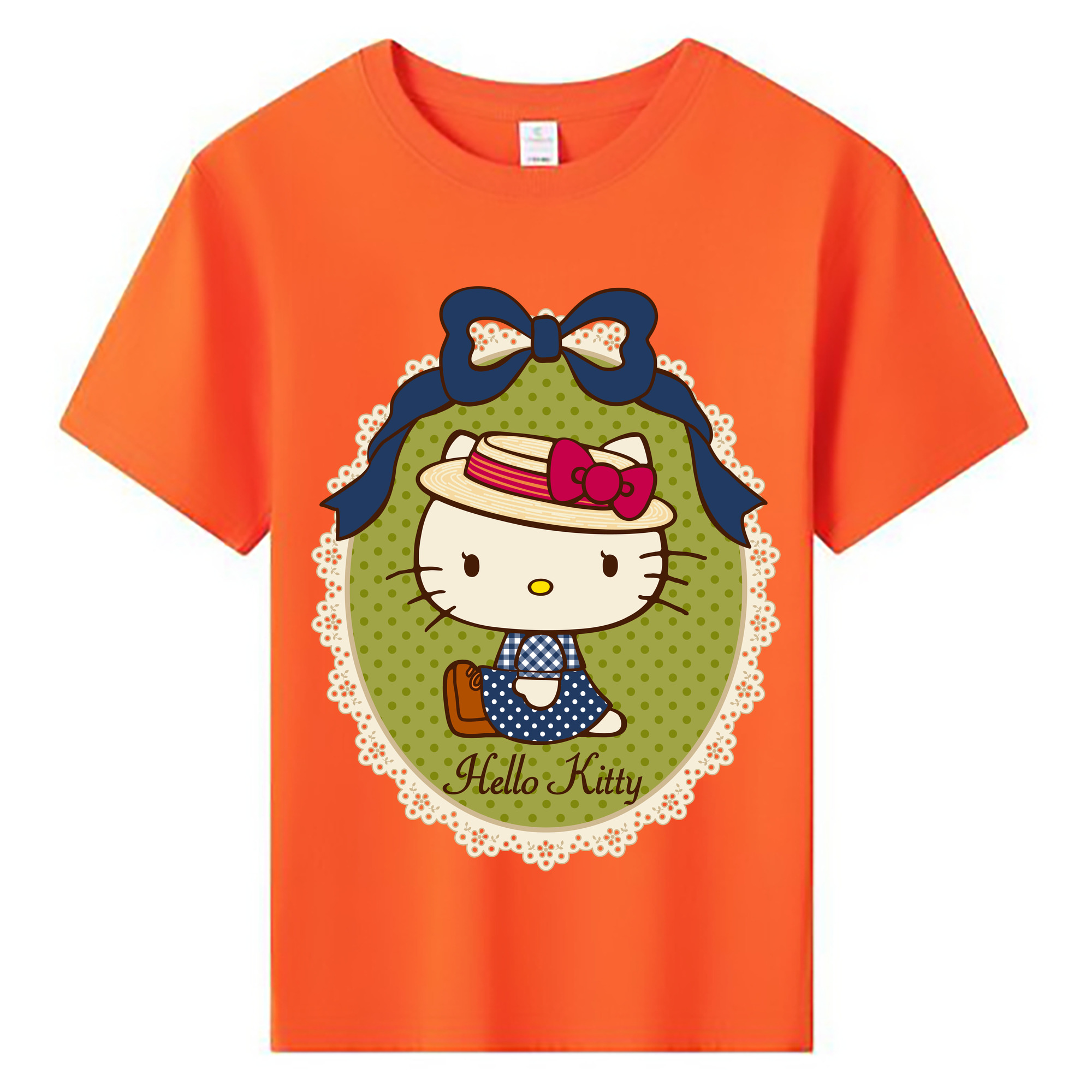 （画像用） Hello Kitty ハローキティ 綿100％キッズTシャツ（フロントプリント）