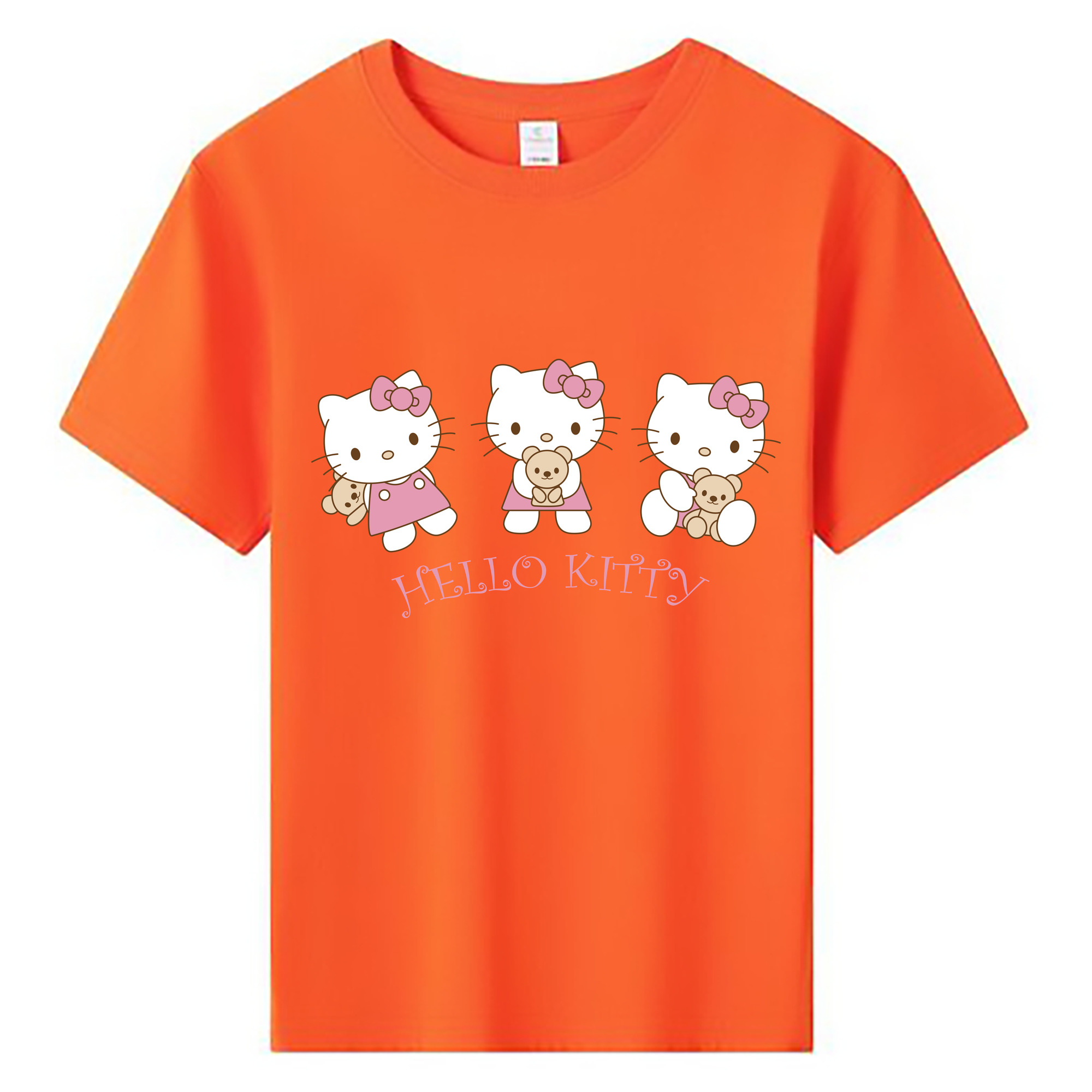 （画像用） Hello Kitty ハローキティ 綿100％キッズTシャツ（フロントプリント）