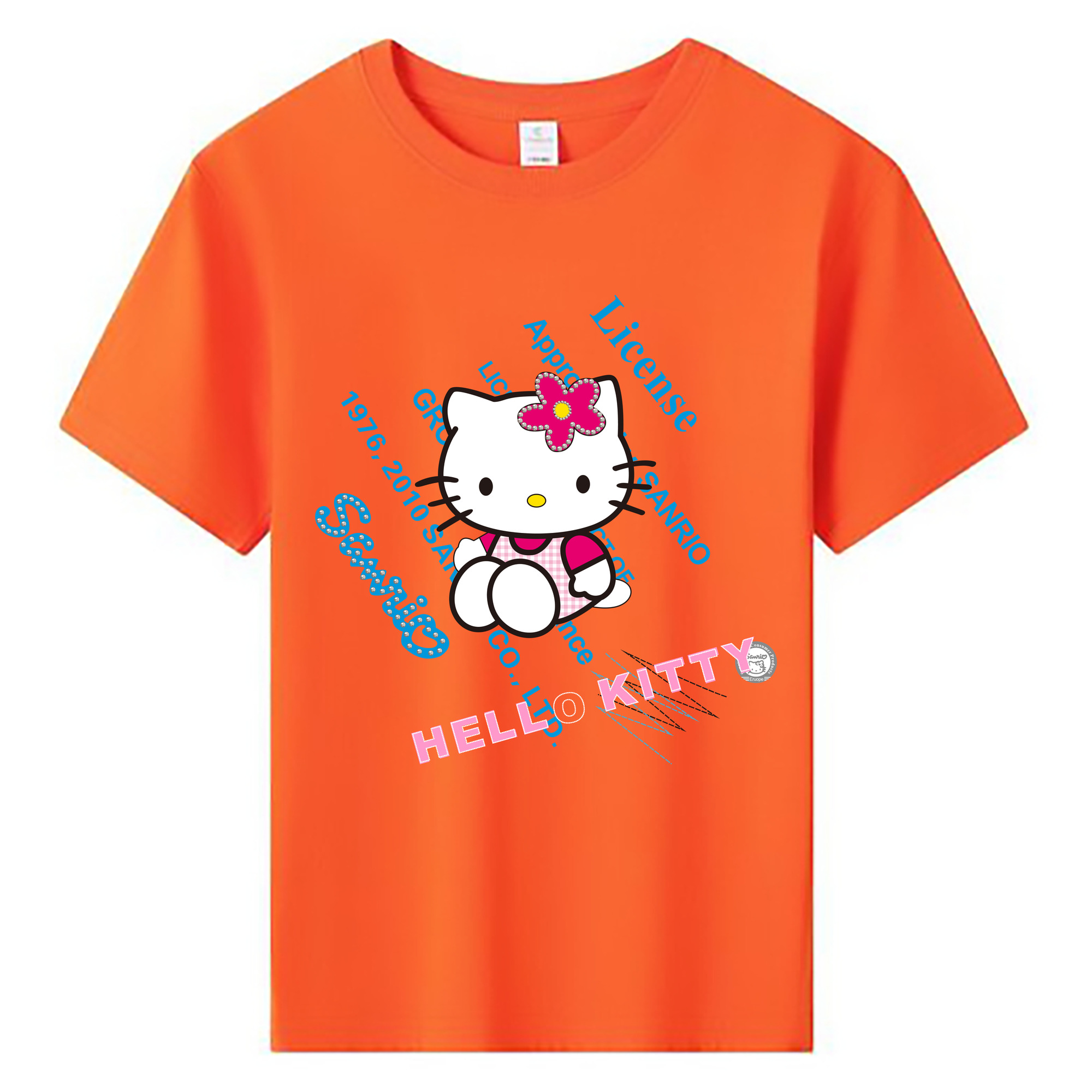 （画像用） Hello Kitty ハローキティ 綿100％キッズTシャツ（フロントプリント）