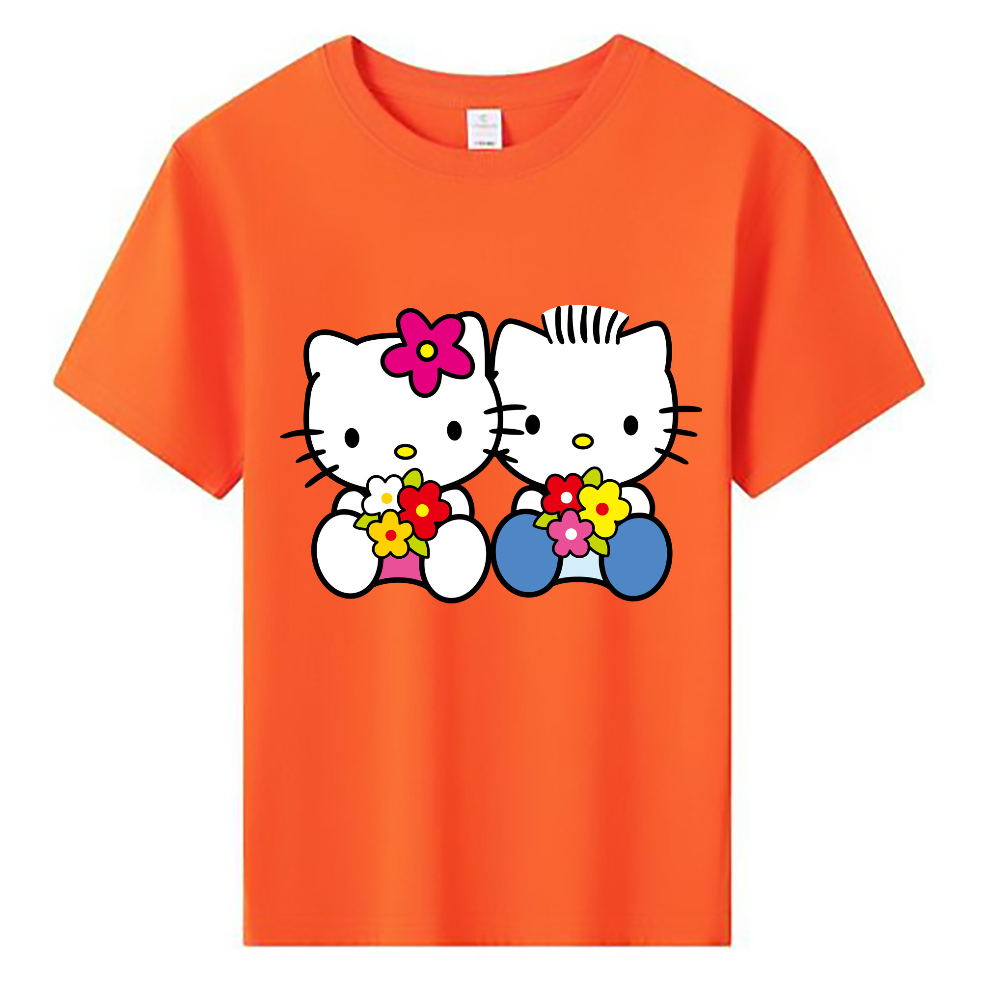 （画像用） Hello Kitty ハローキティ 綿100％キッズTシャツ（フロントプリント）