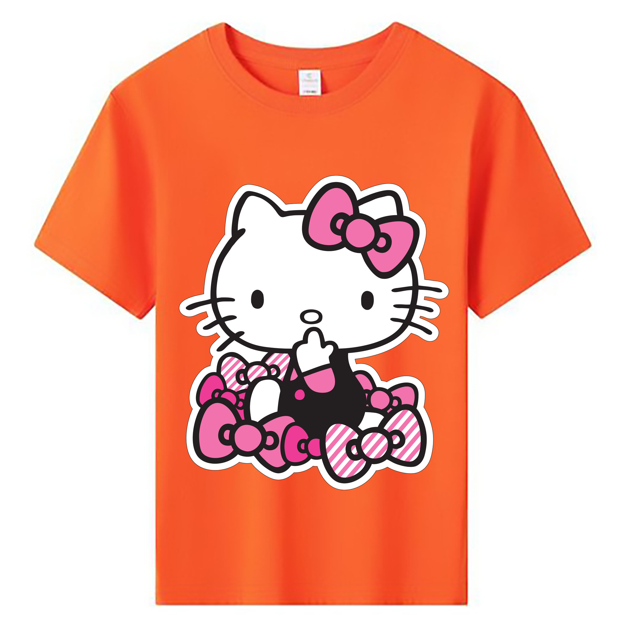 （画像用） Hello Kitty ハローキティ 綿100％キッズTシャツ（フロントプリント）