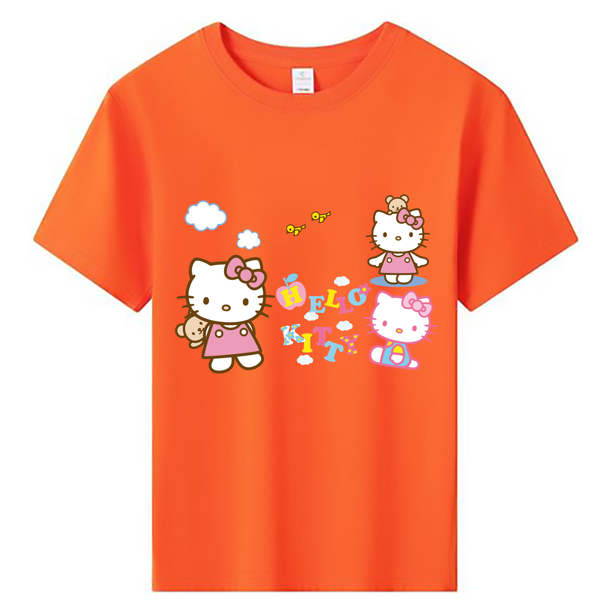 （画像用） Hello Kitty ハローキティ 綿100％キッズTシャツ（フロントプリント）