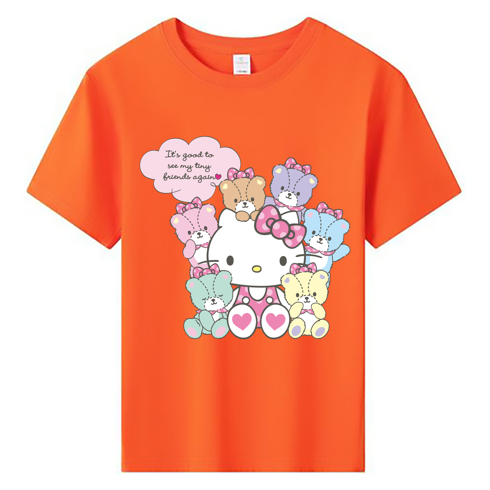 （画像用） Hello Kitty ハローキティ 綿100％キッズTシャツ（フロントプリント）