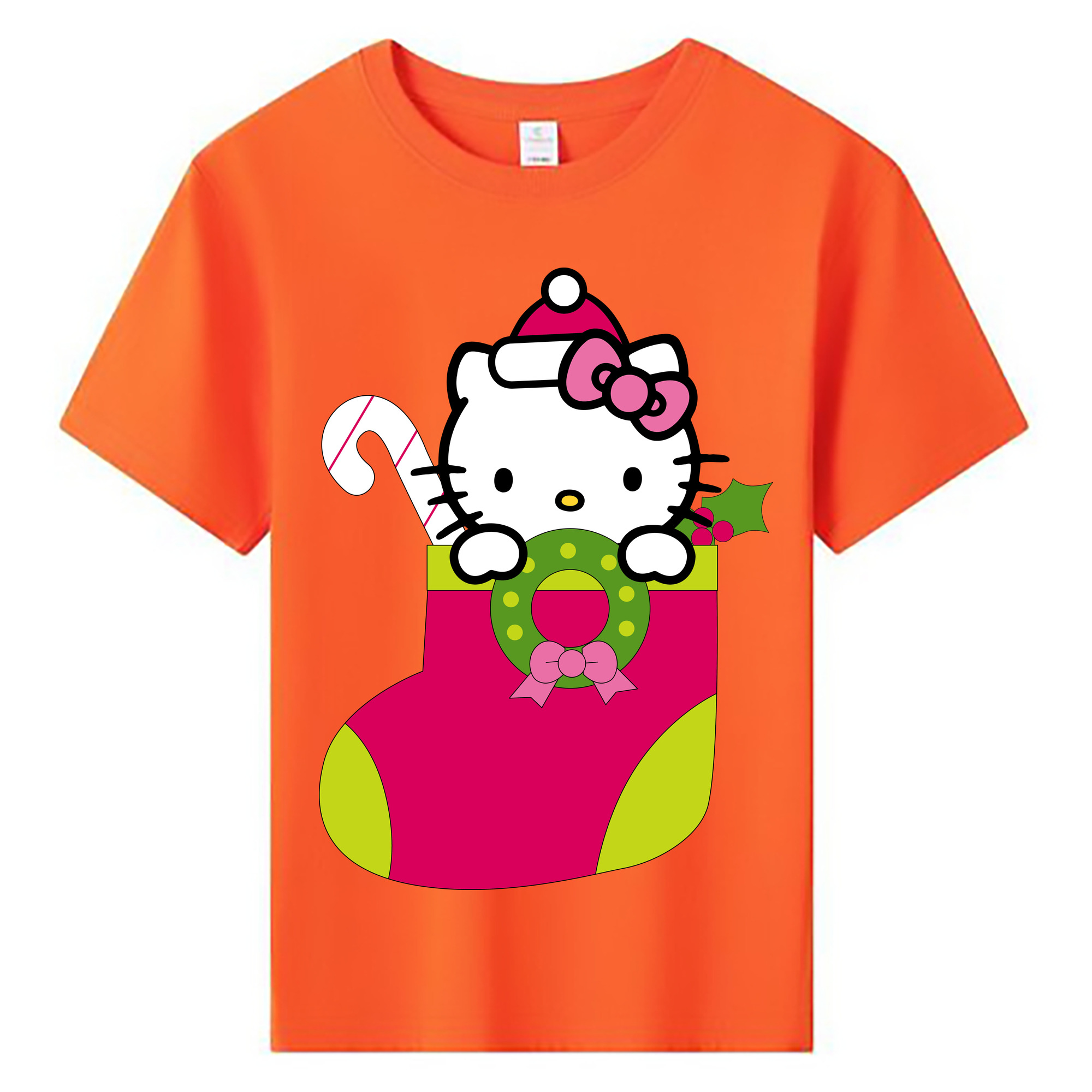 （画像用） Hello Kitty ハローキティ 綿100％キッズTシャツ（フロントプリント）
